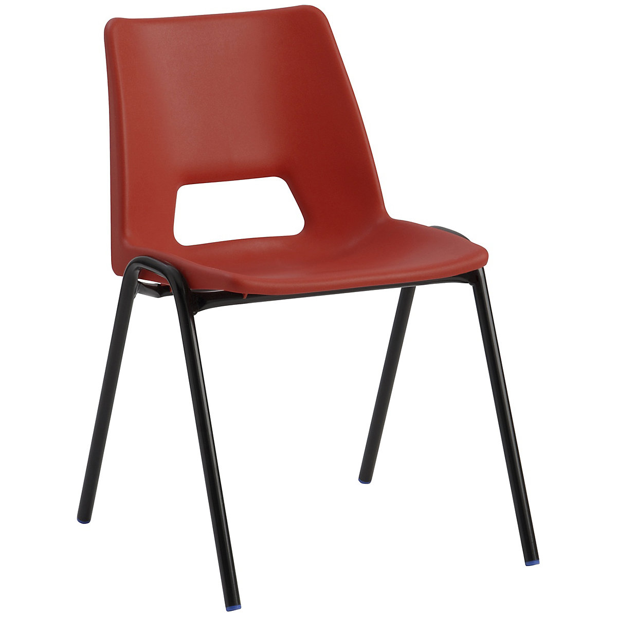 Contract Canteen Chair, Contract Canteen Chair, Contract Canteen Chair | Black Frame | Red Seat Colour-2