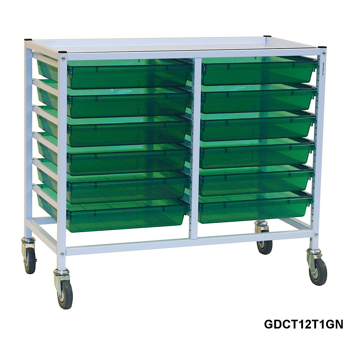 Classic Double Column Trolleys With 12 Trays (Product illustration 2)-1