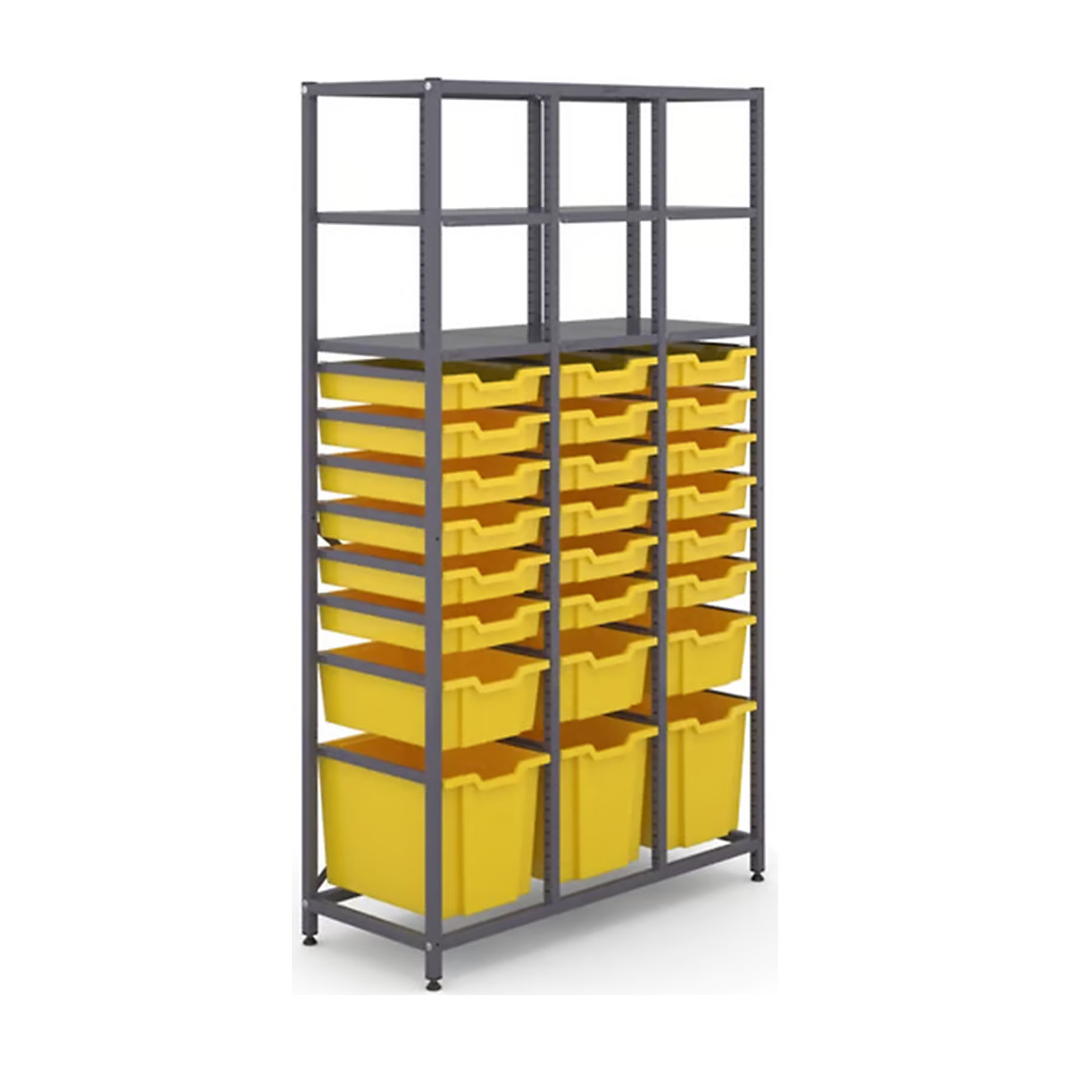 Gratnells Triple Column Storage Units With 18 Shallow 3 Deep & 3 Jumbo Trays