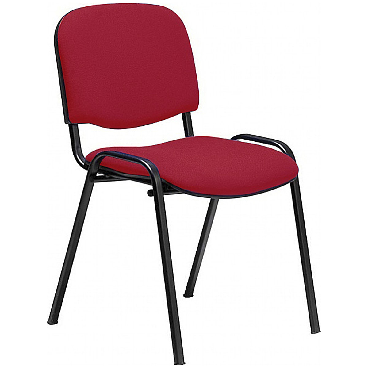 NowyStyl ISO Black Frame Conference Chairs (Pack of 4), NowyStyl ISO Black Frame Conference Chairs (Pack of 4), NowyStyl ISO Black Frame Conference Chairs (Pack of 4) | FABRIC | RED-4