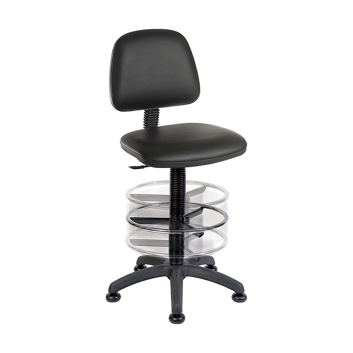 Budget Industrial Chairs, Budget Industrial Chairs, Budget Industrial Chair 930 - 1170h x 460w x 460d mm Black PU-0