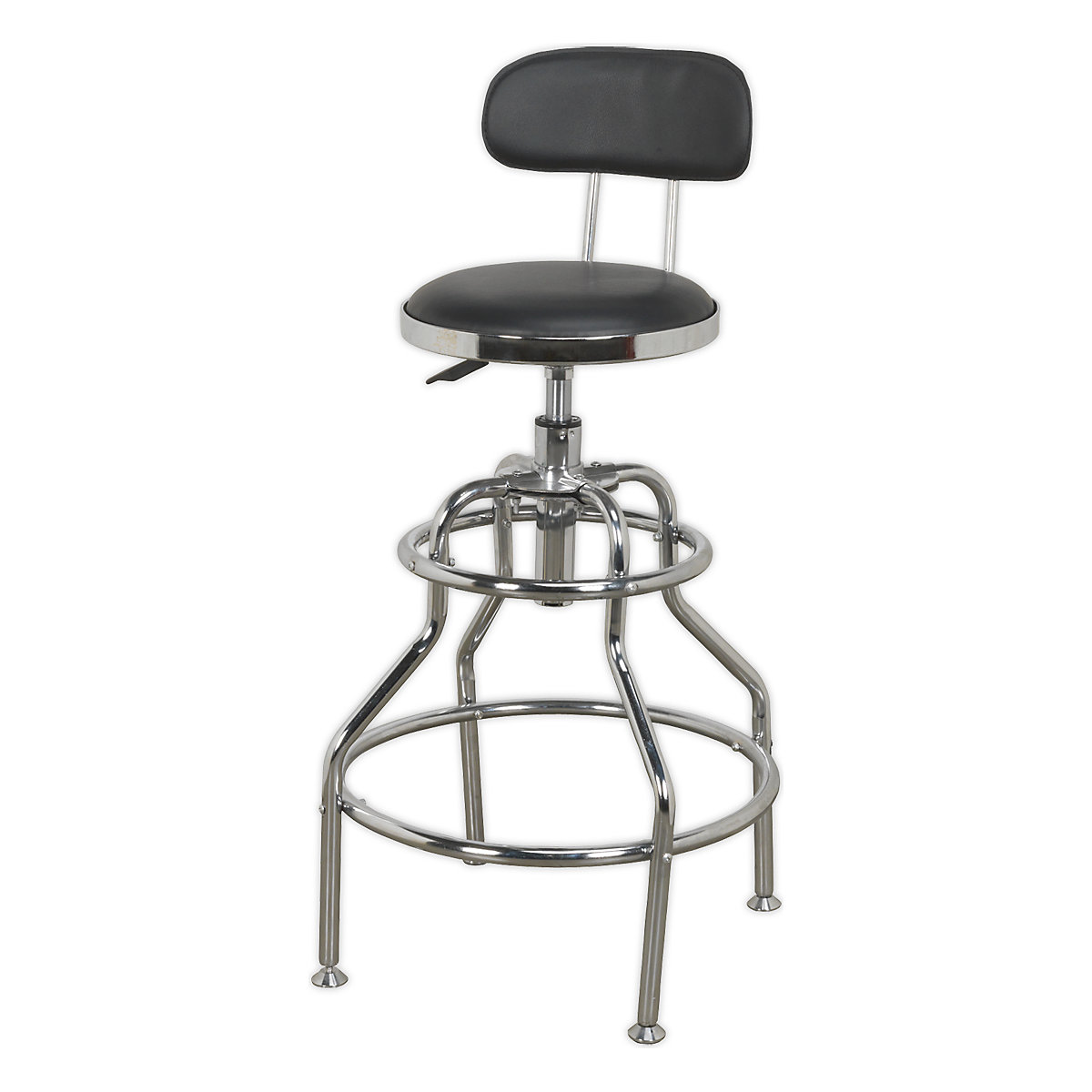 Sealey Pneumatic Workshop Stool with Back Rest (Product illustration 2)-1