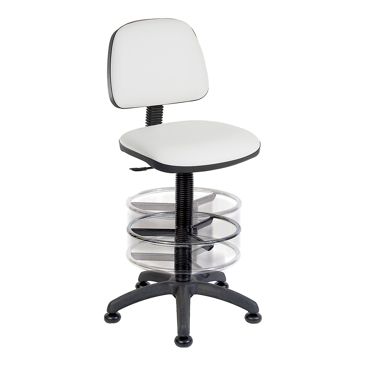 Teknik Wipe Clean Poly Leather Draughtsman Chairs, Teknik Wipe Clean Poly Leather Draughtsman Chairs, Teknik Wipe Clean Poly Leather Draughtsman Chair White with Fixed Arms-0