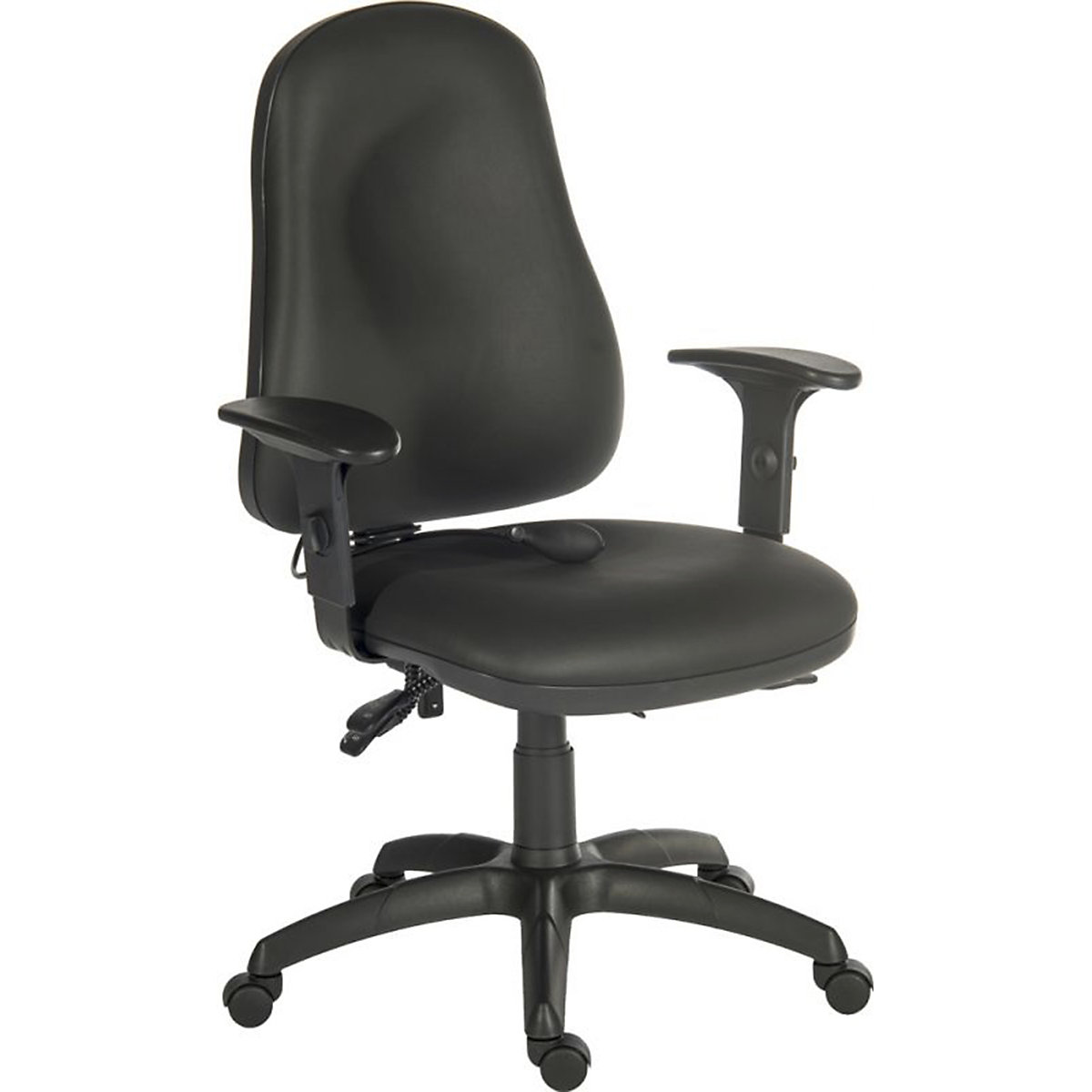 Ergo Comfort Air Black PU Chair, Ergo Comfort Air Black PU Chair, Ergo Comfort Air PU Black High Back Pump Up Lumbar Executive Operator Chair | 1090h x 500w x 500d mm | Black PU | 150kg Weight Capacity | 24 Hours Usage-0