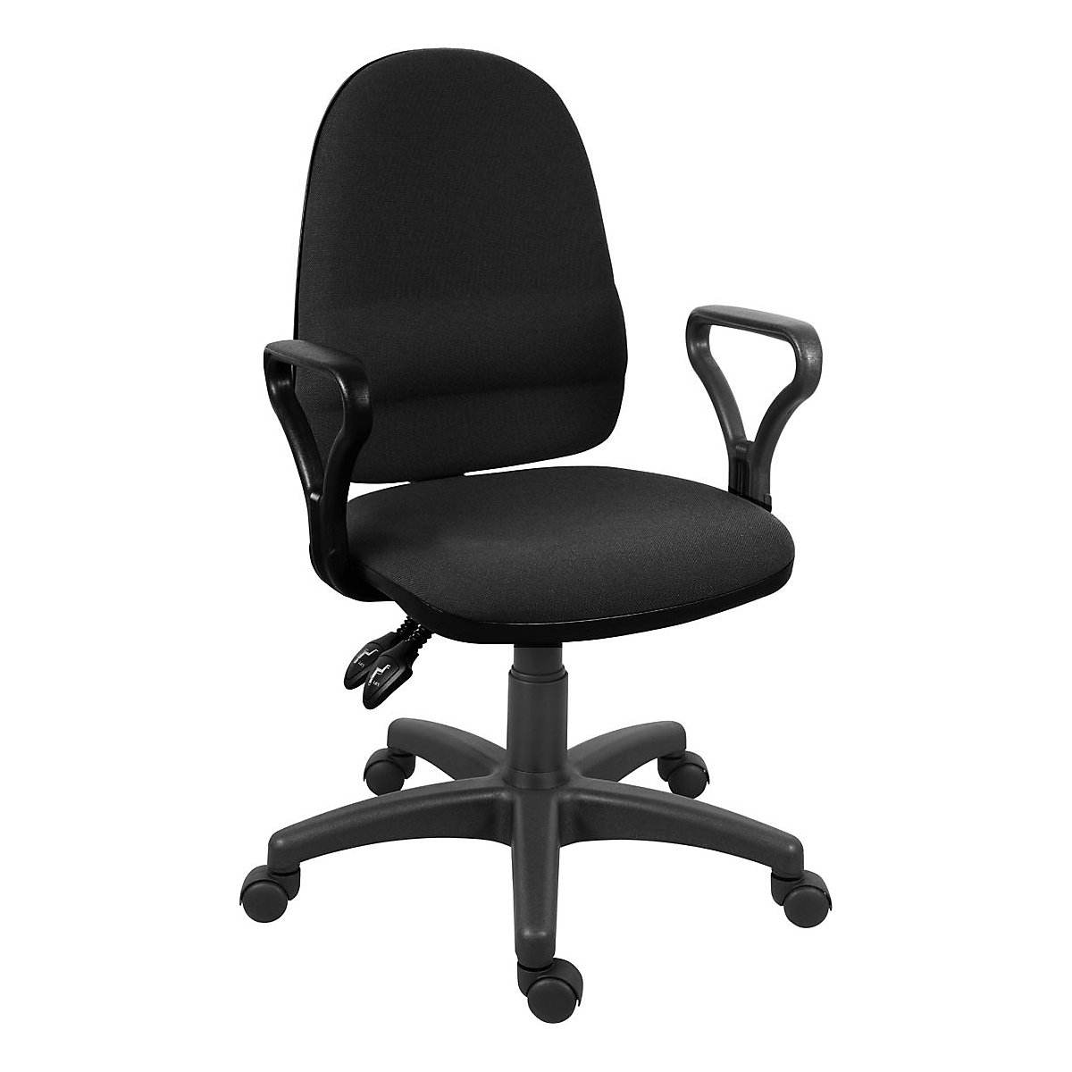 Ergo Twin Office Chairs, Ergo Twin Office Chairs, Ergo Twin Office Chair | 940 - 1080h x 460w x 440d mm | Black With Arm Rests-2