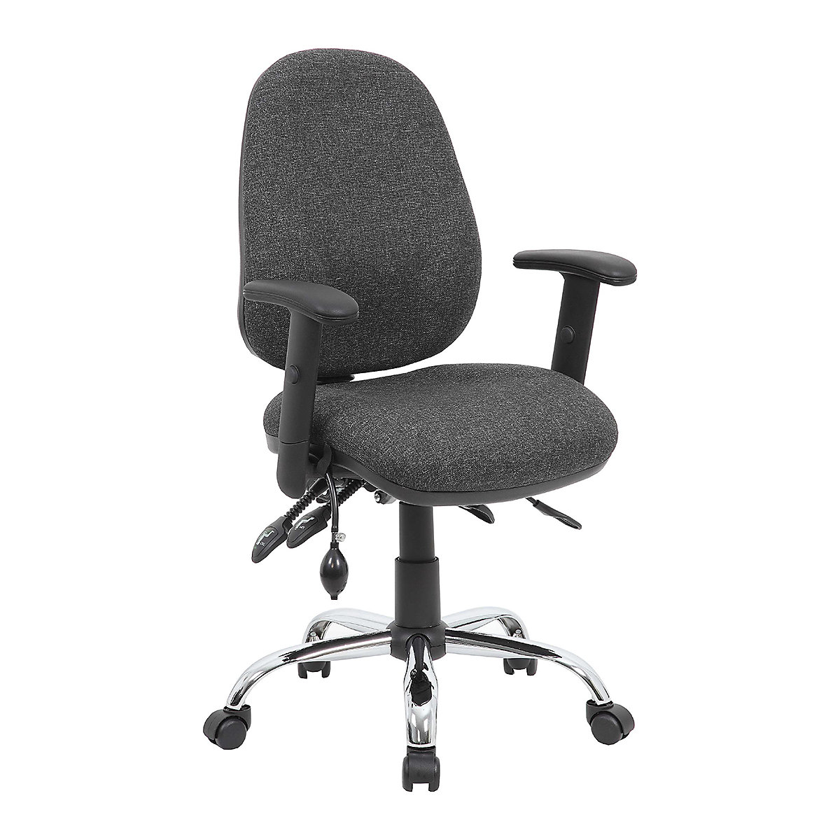 Fully Loaded Comfort Ergo Operator Task Chair With Arms, Fully Loaded Comfort Ergo Operator Task Chair With Arms, Fully Loaded Comfort Ergo Operator Task Chair With Arms | Charcoal | Chiropractor Approved | Flat Packed-3