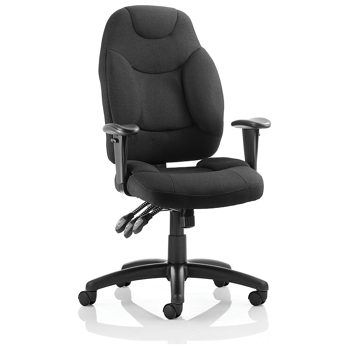 Galaxy Task Operator Chairs With Arms, Galaxy Task Operator Chairs With Arms, Galaxy | Task Operator Chair With Arms | 1110-1270 x 675 x 640 mm | Black | 125KG Weight Capacity | 8 Hours Usage-0