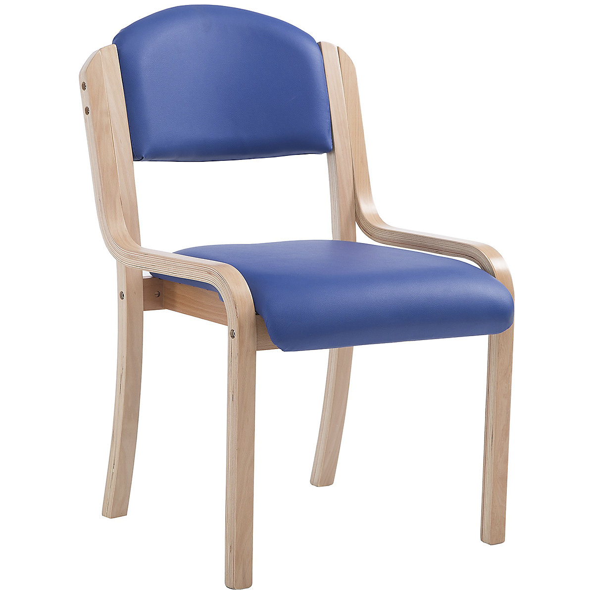Devonshire Vinyl Office Stacking Chairs, Devonshire Vinyl Office Stacking Chairs, Devonshire Wooden Frame Vinyl Chair | Blue | Stacking-0