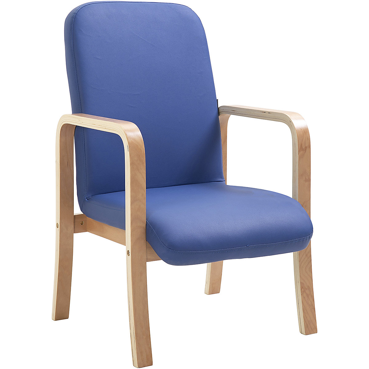 Oxford Wooden Frame Vinyl Reception Chair With Arms, Oxford Wooden Frame Vinyl Reception Chair With Arms, Oxford Wooden Frame Vinyl Reception Chair With Arms | Blue-0