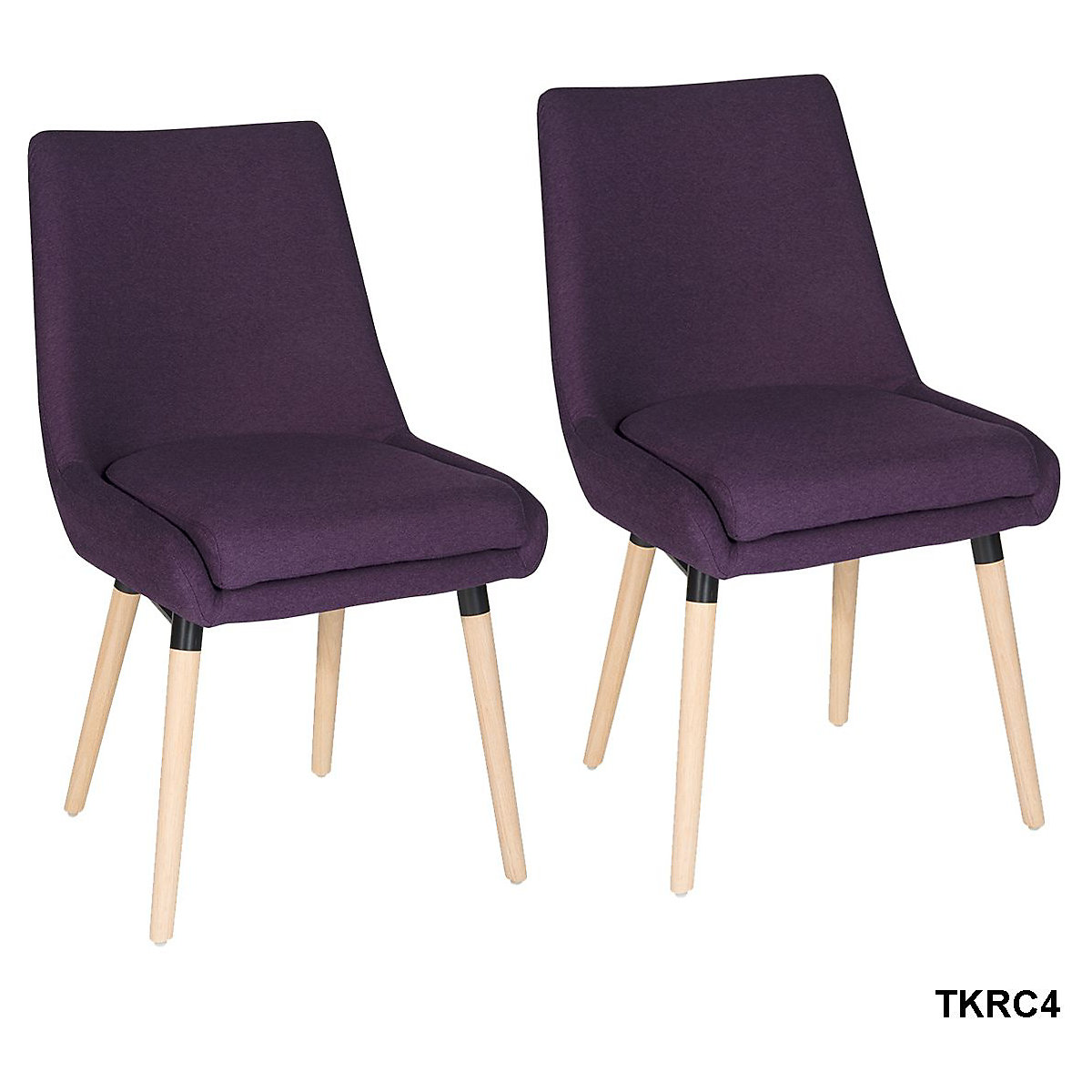 Packs of 2 Pisa Four Legged Reception Chairs, Packs of 2 Pisa Four Legged Reception Chairs, Pack of 2 Pisa Four Legged Reception Chairs | Plum Fabric-3