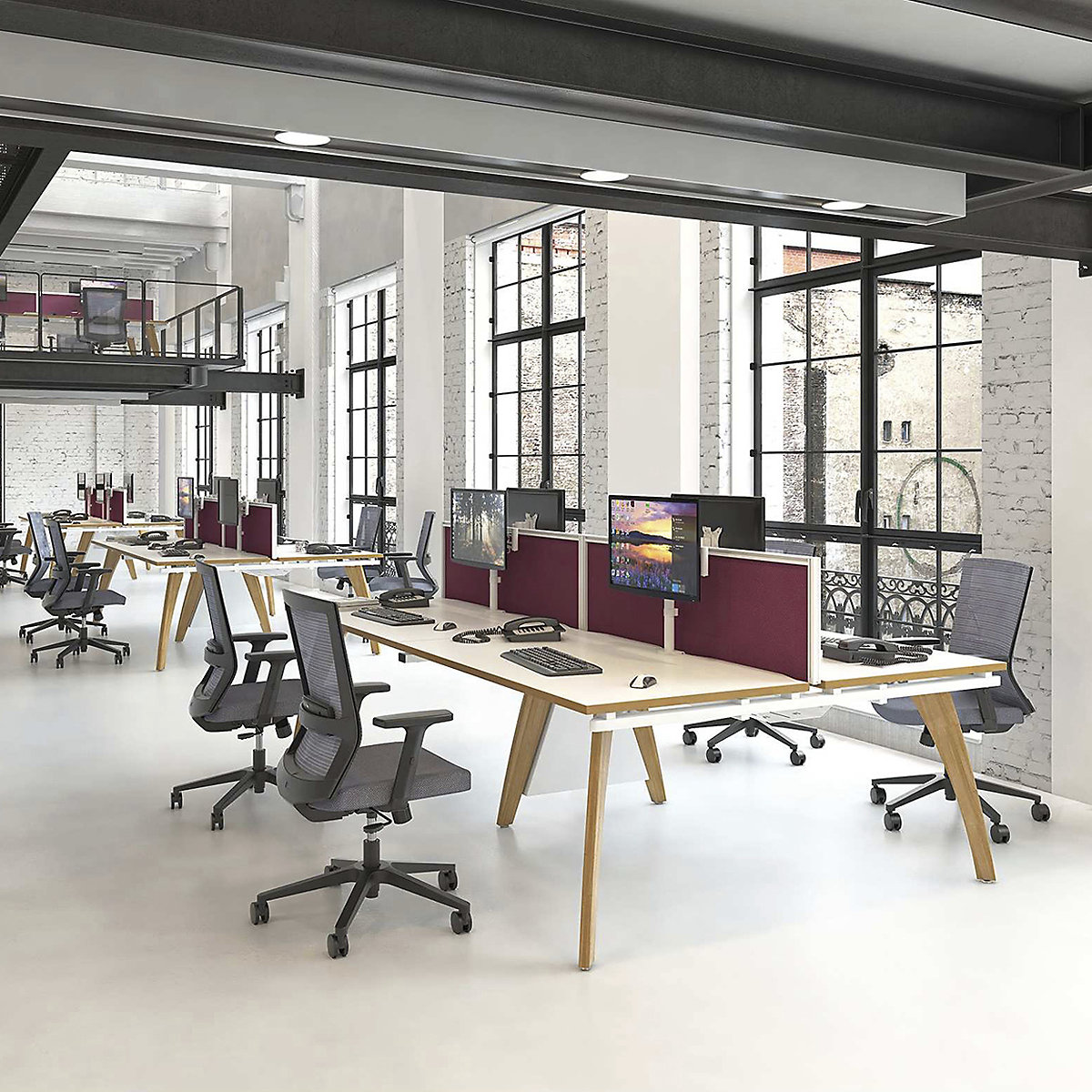 Collab Desk Cable Tray For Single Desks (Product illustration 3)-2