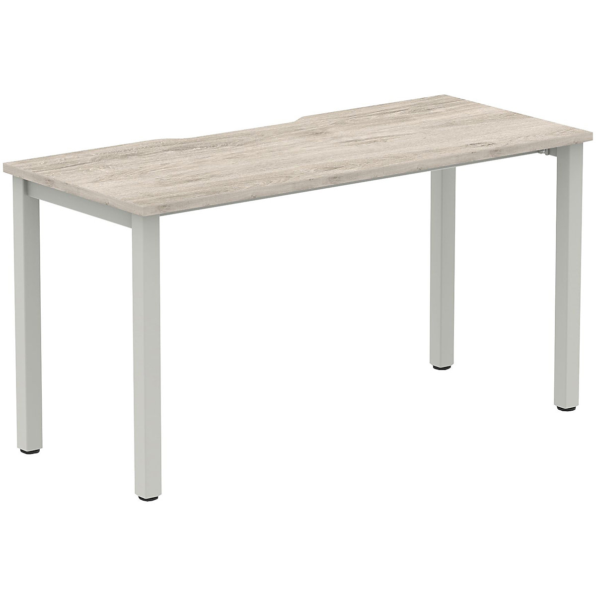 InterAct Rectangular Bench Desk, InterAct Rectangular Bench Desk, InterAct Rectangular Bench Desk 730h x 1200w x 800d mm | Grey Oak | White Legs-0