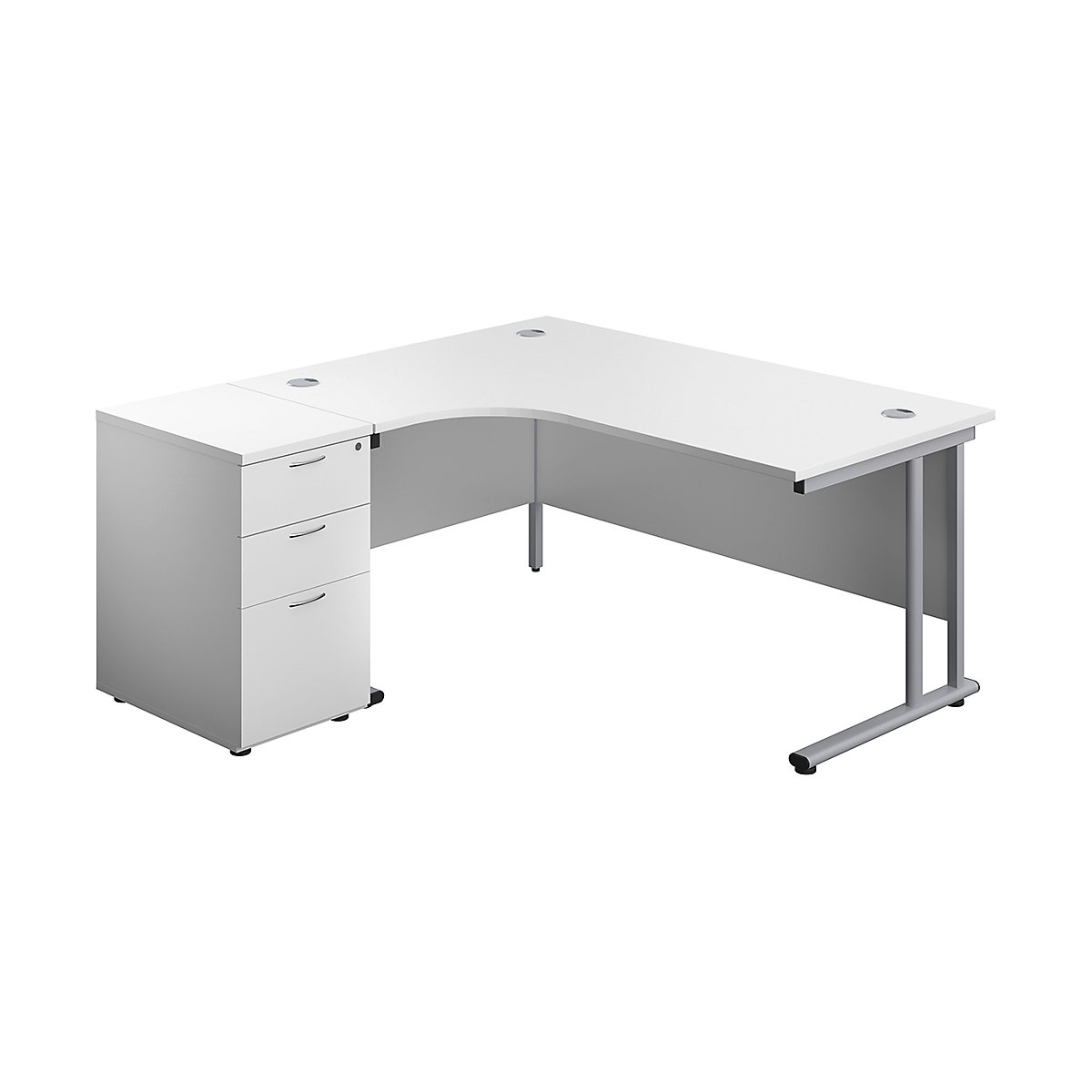 Commerce II Deluxe Ergonomic Office Desks With Desk High Pedestal