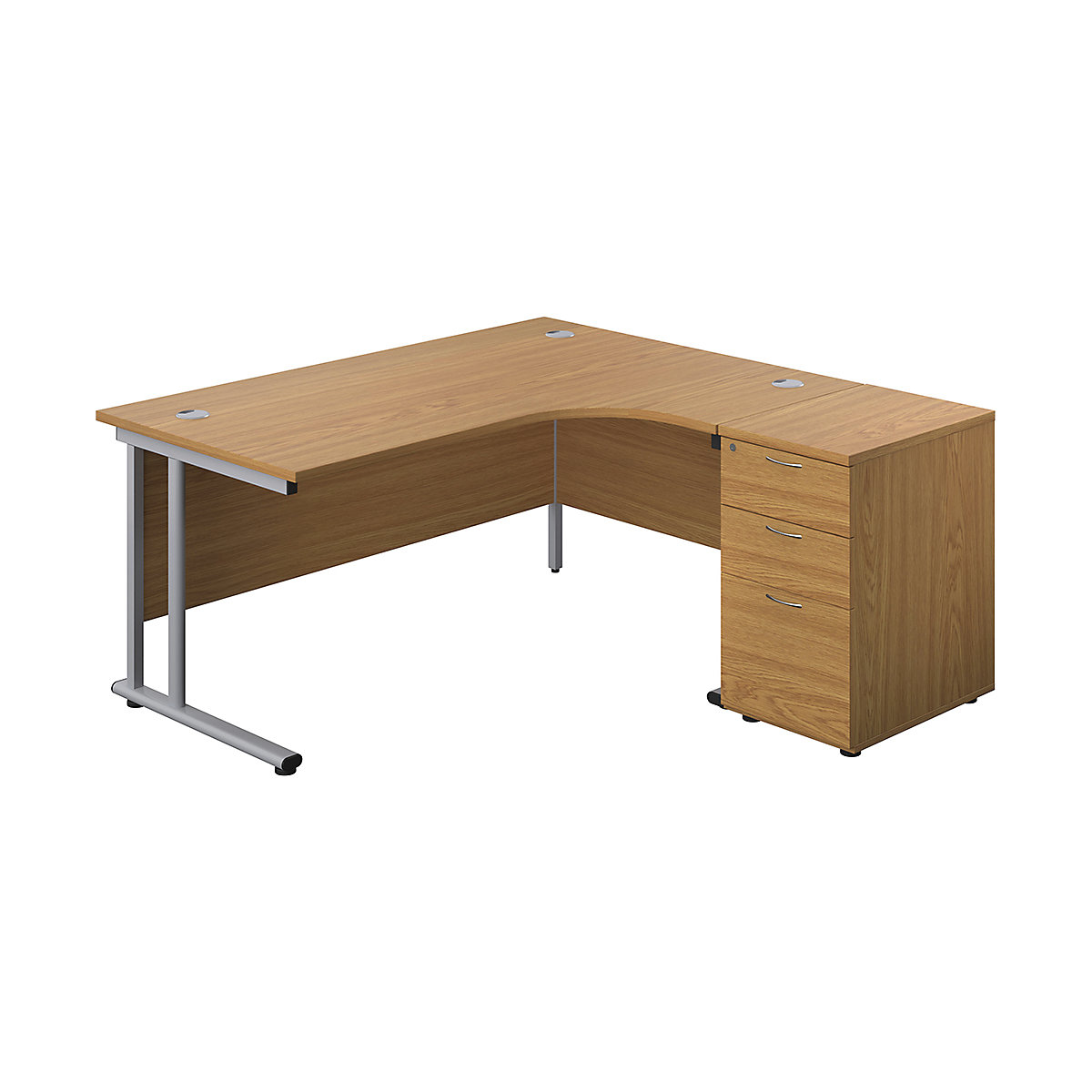 Commerce II Deluxe Ergonomic Office Desks With Desk High Pedestal