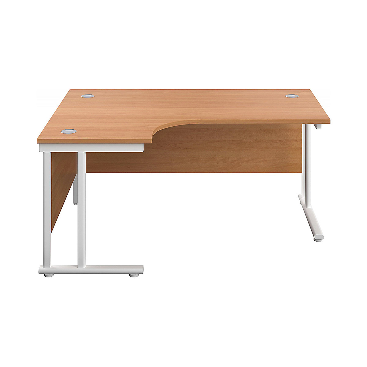 Commerce II Deluxe Ergonomic Office Desks, Commerce II Deluxe Ergonomic Office Desks, Commerce II Deluxe Ergonomic Office Desks 730h x 1600w x 1200d mm | Beech | Next Day | White Legs | Left Hand-0