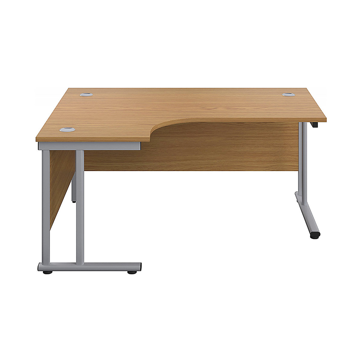 Commerce II Deluxe Ergonomic Office Desks, Commerce II Deluxe Ergonomic Office Desks, Commerce II Deluxe Ergonomic Office Desks 730h x 1600w x 1200d mm | Oak | Next Day | Silver Legs | Left Hand-0