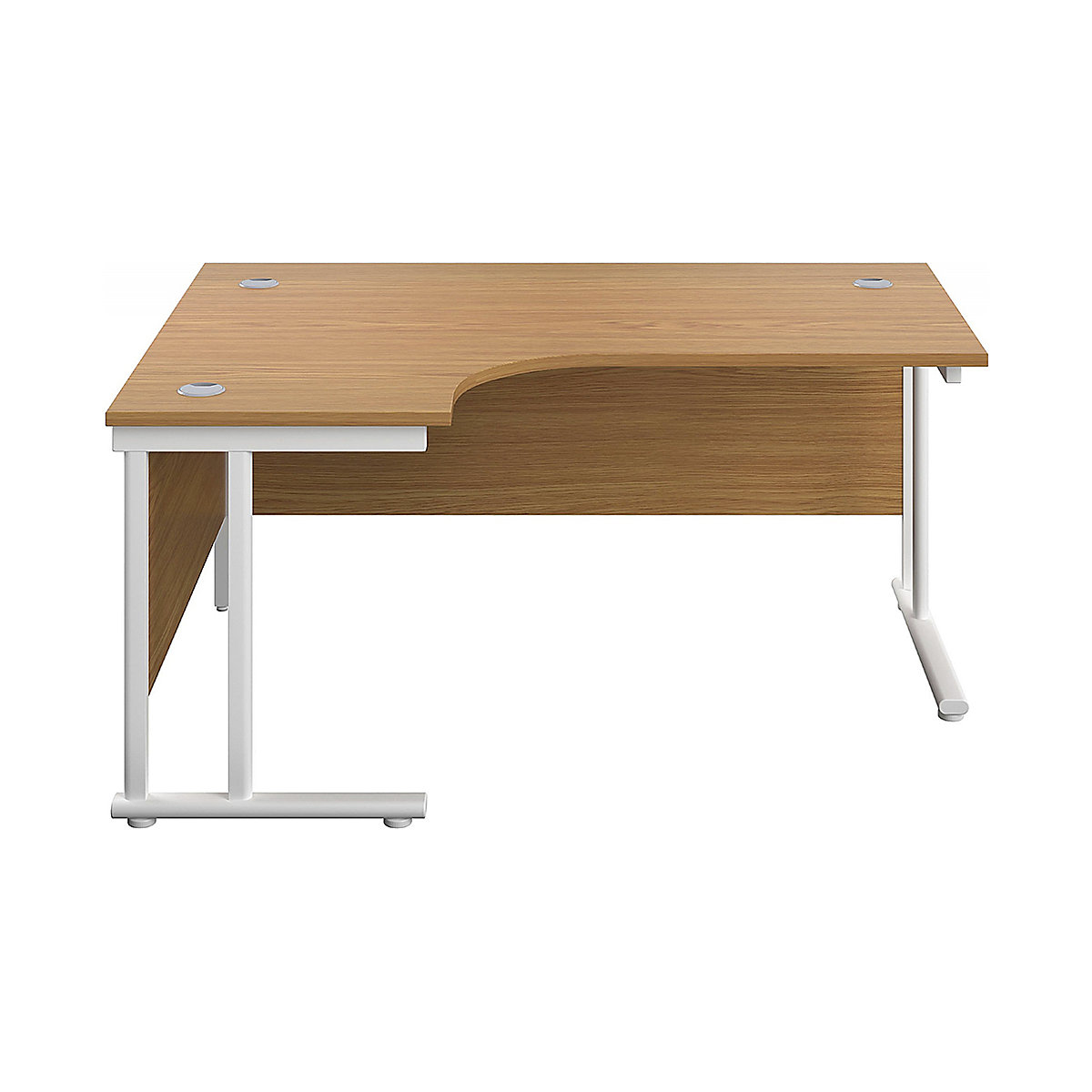 Commerce II Deluxe Ergonomic Office Desks, Commerce II Deluxe Ergonomic Office Desks, Commerce II Deluxe Ergonomic Office Desks 730h x 1600w x 1200d mm | Oak | Next Day | White Legs | Left Hand-0