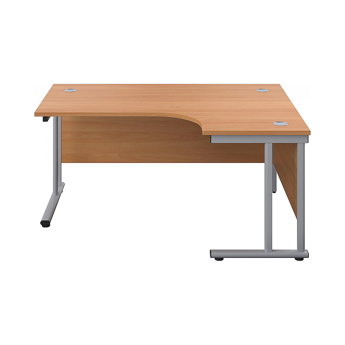 Commerce II Deluxe Ergonomic Office Desks, Commerce II Deluxe Ergonomic Office Desks, Commerce II Deluxe Ergonomic Office Desks 730h x 1600w x 1200d mm | Beech | Next Day | Silver Legs | Right Hand-0