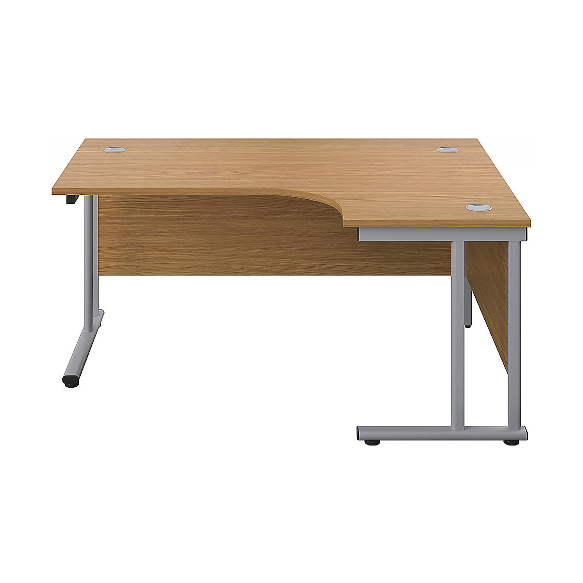Commerce II Deluxe Ergonomic Office Desks, Commerce II Deluxe Ergonomic Office Desks, Commerce II Deluxe Ergonomic Office Desks 730h x 1600w x 1200d mm | Oak | Next Day | Silver Legs | Right Hand-0