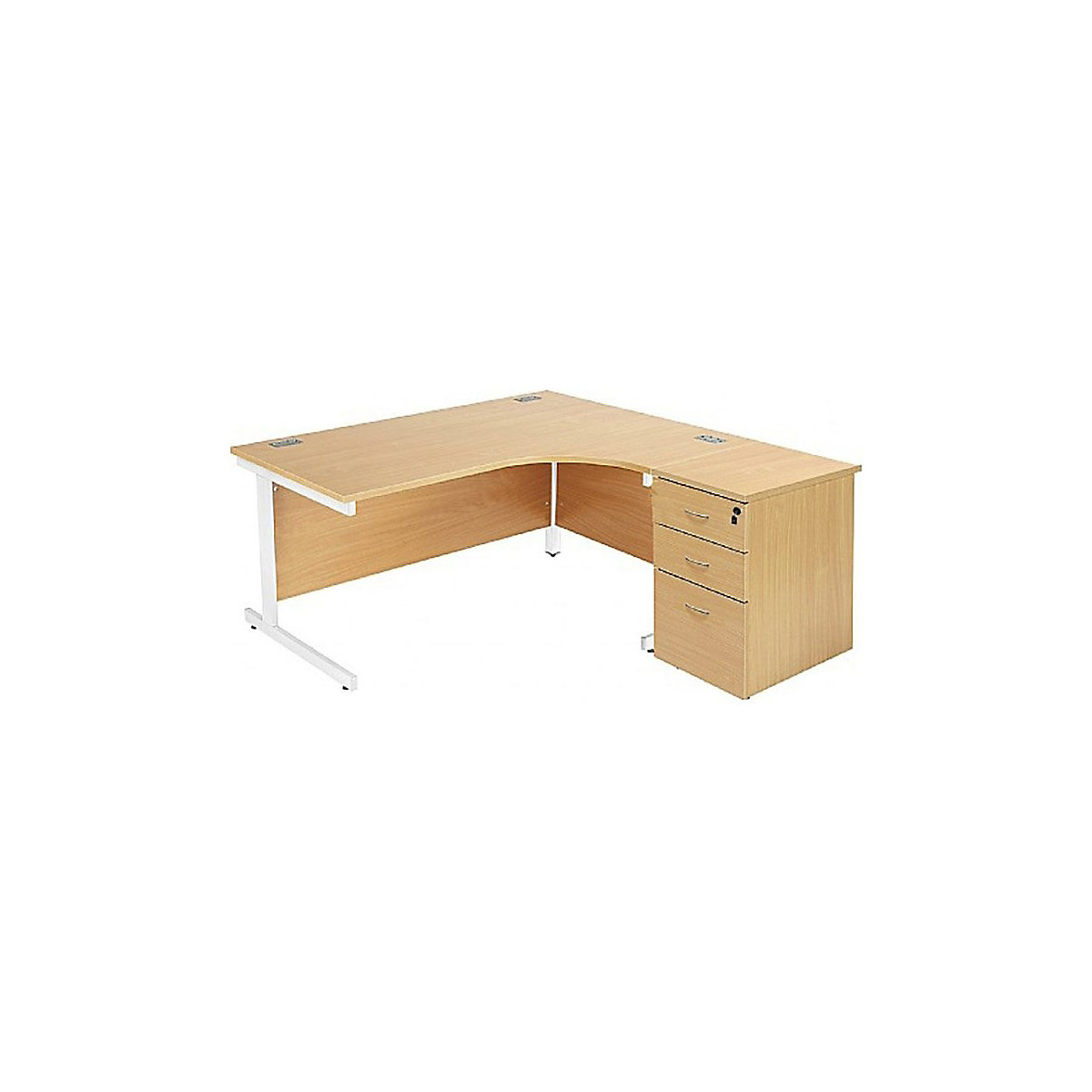 Commerce II Ergonomic Desks With Desk High Pedestal (Product illustration 2)-1