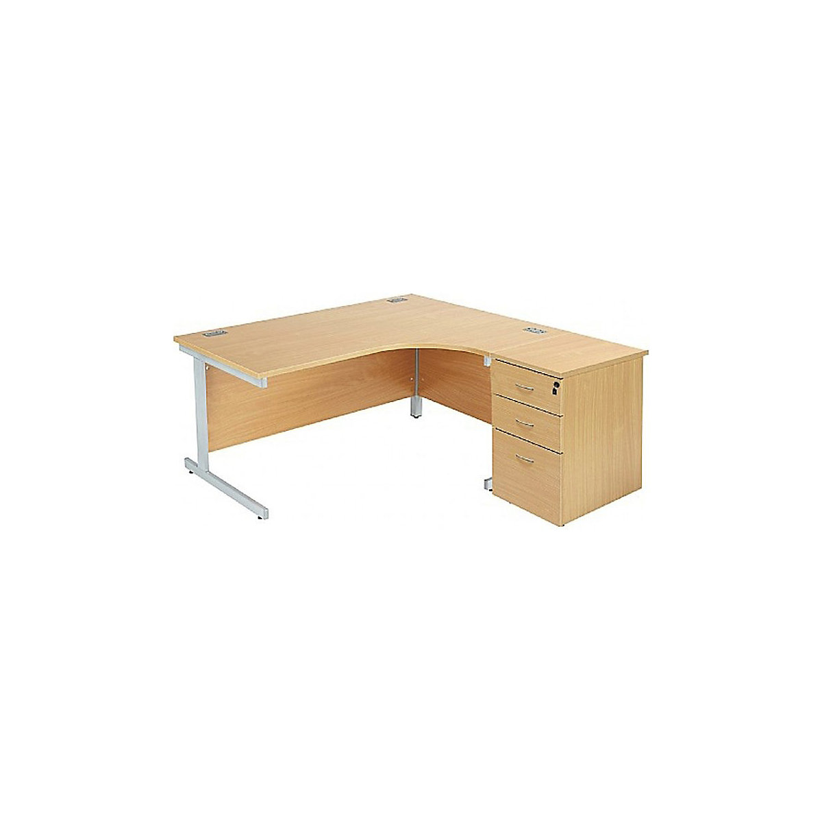 Commerce II Ergonomic Desks With Desk High Pedestal (Product illustration 3)-2