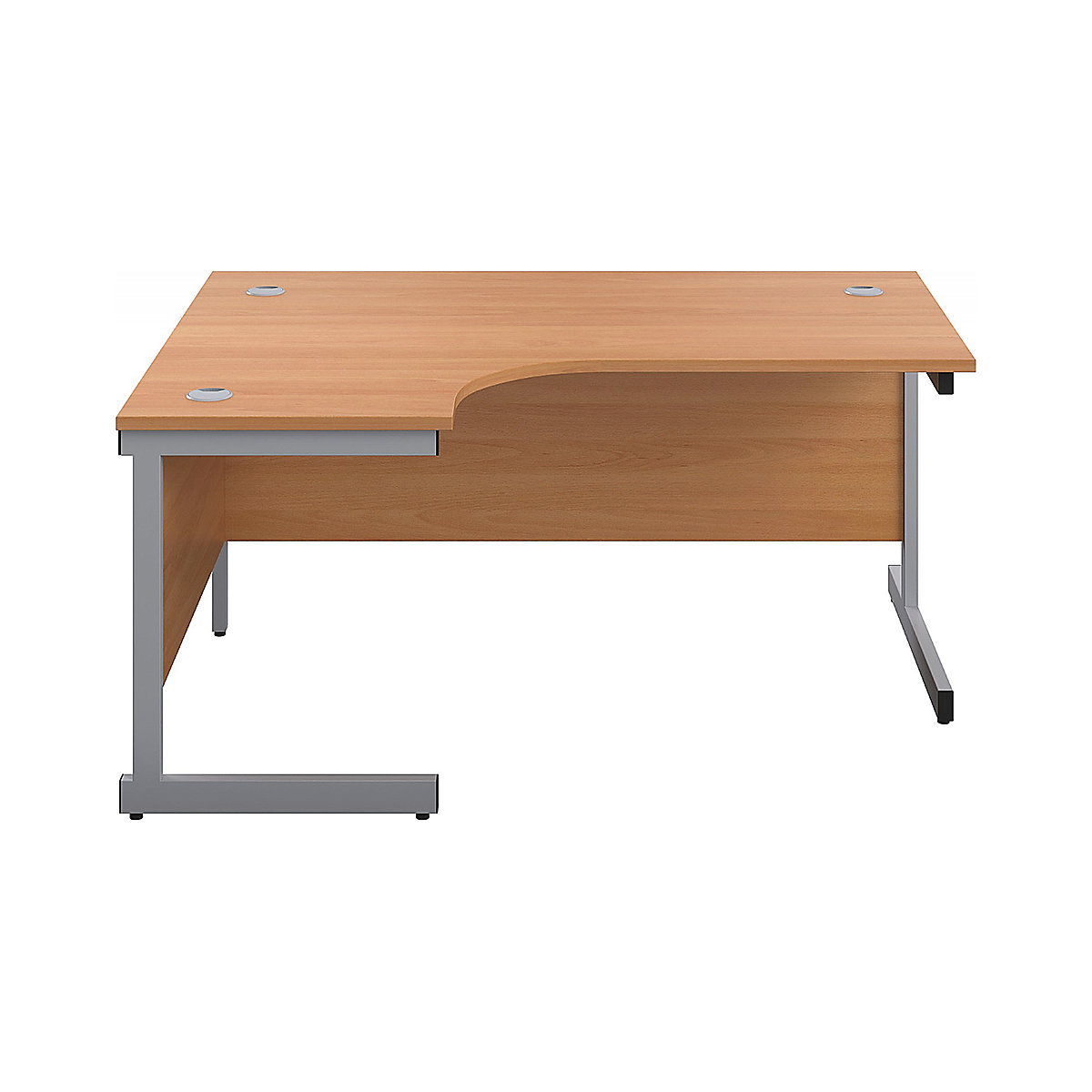 Commerce II Ergonomic Office Desks, Commerce II Ergonomic Office Desks, Commerce II Ergonomic Office Desks 730h x 1800w x 800/1200d mm | Beech | Next Day Delivery | Silver Legs | Left Hand-0