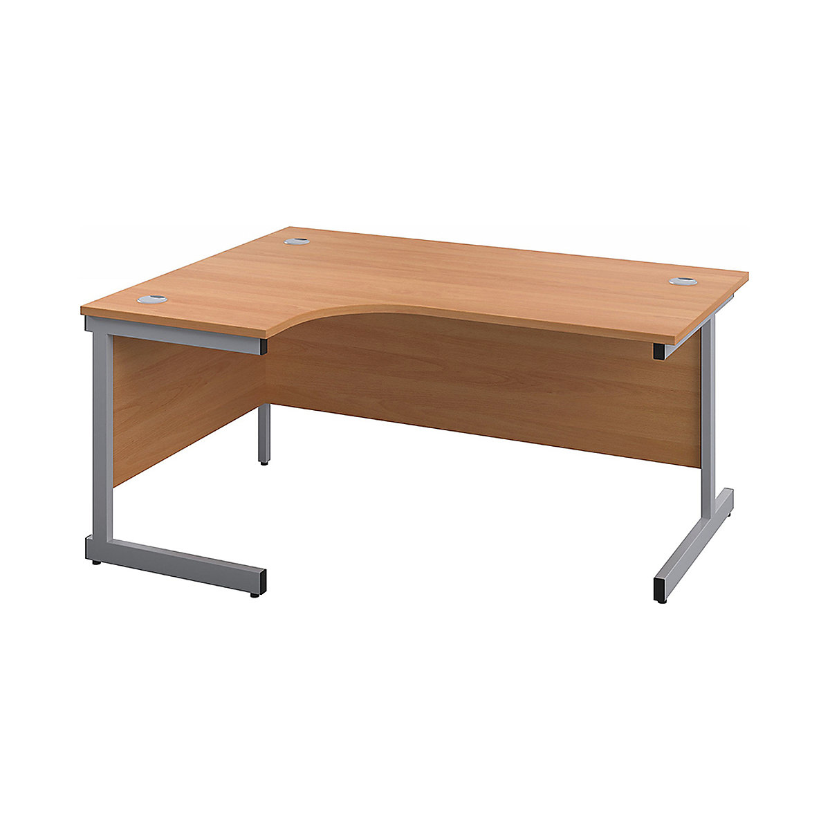 Commerce II Ergonomic Office Desks, Commerce II Ergonomic Office Desks, Commerce II Ergonomic Office Desks 730h x 1600w x 800/1200d mm | Beech | Next Day Delivery | Silver Legs | Left Hand-0