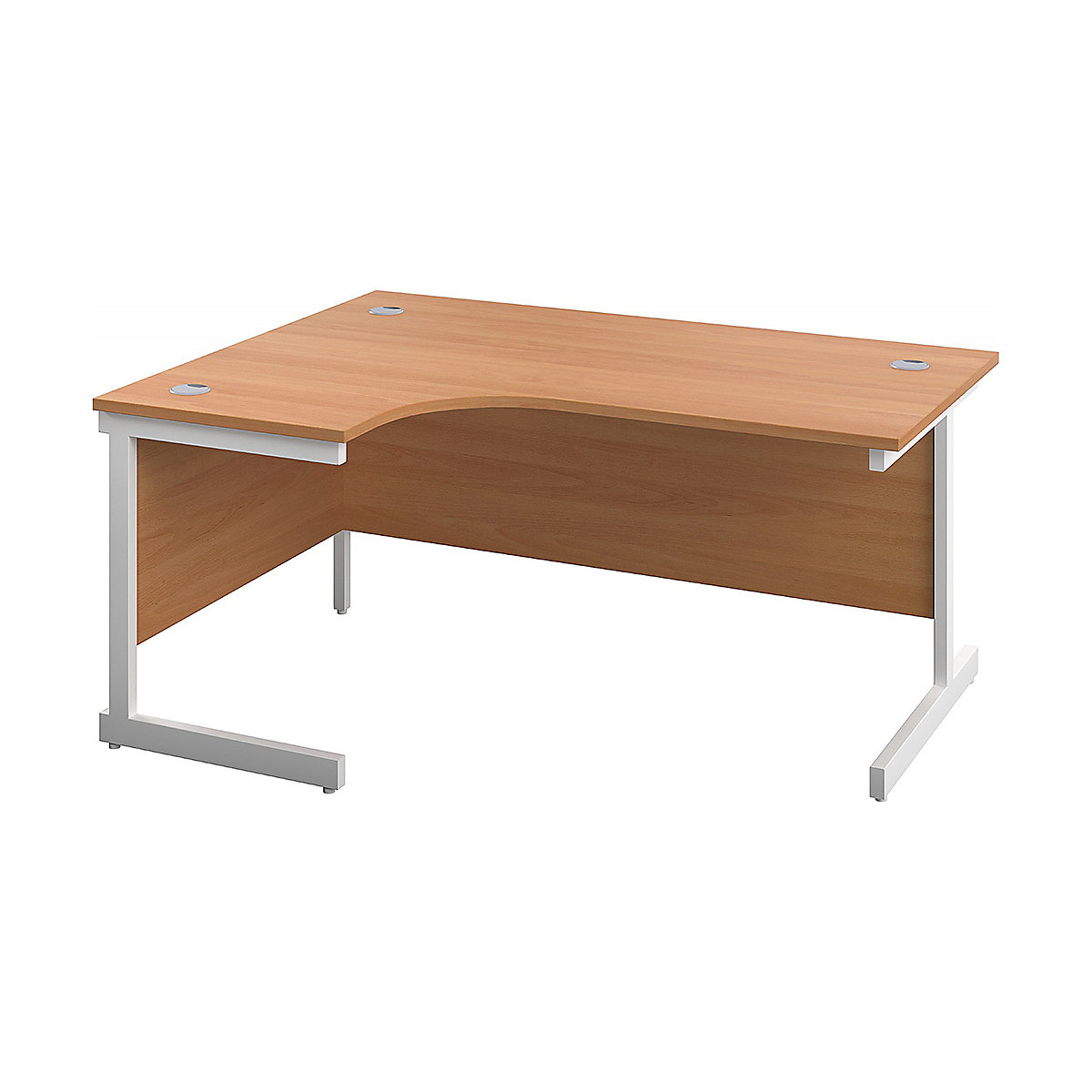 Commerce II Ergonomic Office Desks, Commerce II Ergonomic Office Desks, Commerce II Ergonomic Office Desks 730h x 1600w x 800/1200d mm | Beech | Next Day Delivery | White Legs | Left Hand-0