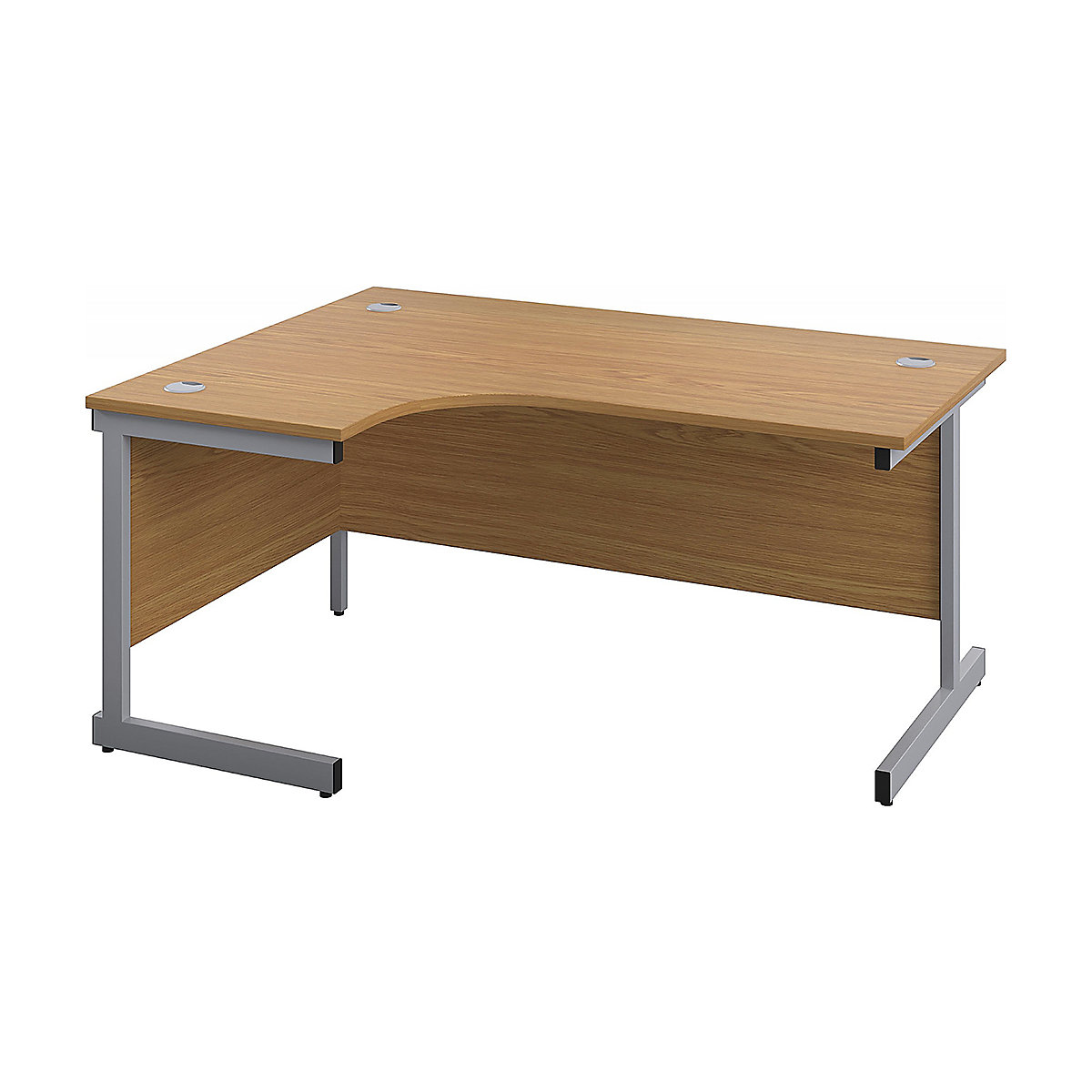 Commerce II Ergonomic Office Desks, Commerce II Ergonomic Office Desks, Commerce II Ergonomic Office Desks 730h x 1600w x 800/1200d mm | Oak | Next Day Delivery | Silver Legs | Left Hand-0