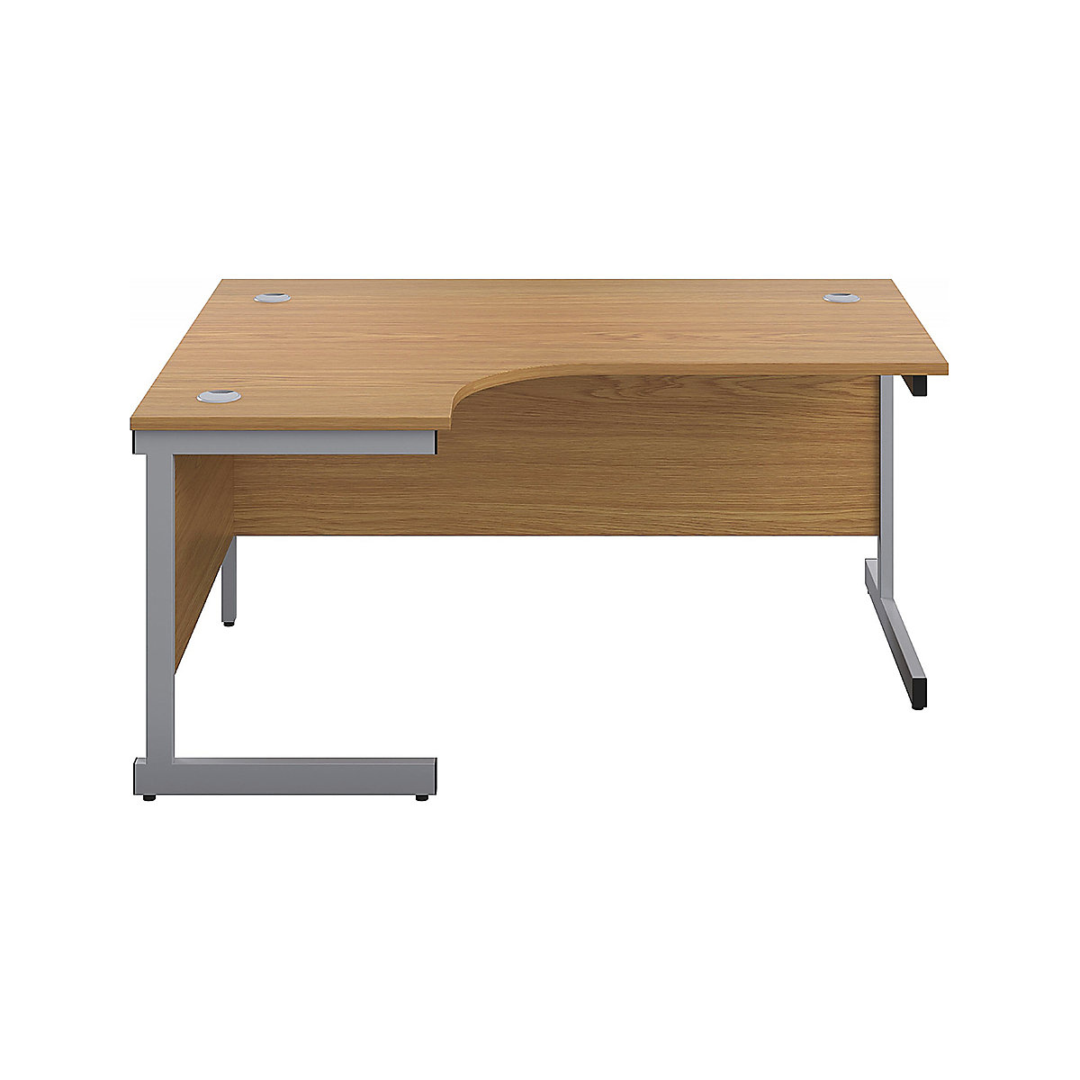 Commerce II Ergonomic Office Desks, Commerce II Ergonomic Office Desks, Commerce II Ergonomic Office Desks 730h x 1800w x 800/1200d mm | Oak | Next Day Delivery | Silver Legs | Left Hand-0