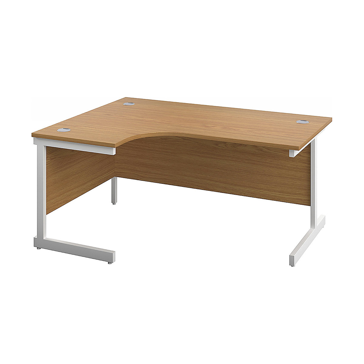Commerce II Ergonomic Office Desks, Commerce II Ergonomic Office Desks, Commerce II Ergonomic Office Desks 730h x 1600w x 800/1200d mm | Oak | Next Day Delivery | White Legs | Left Hand-0