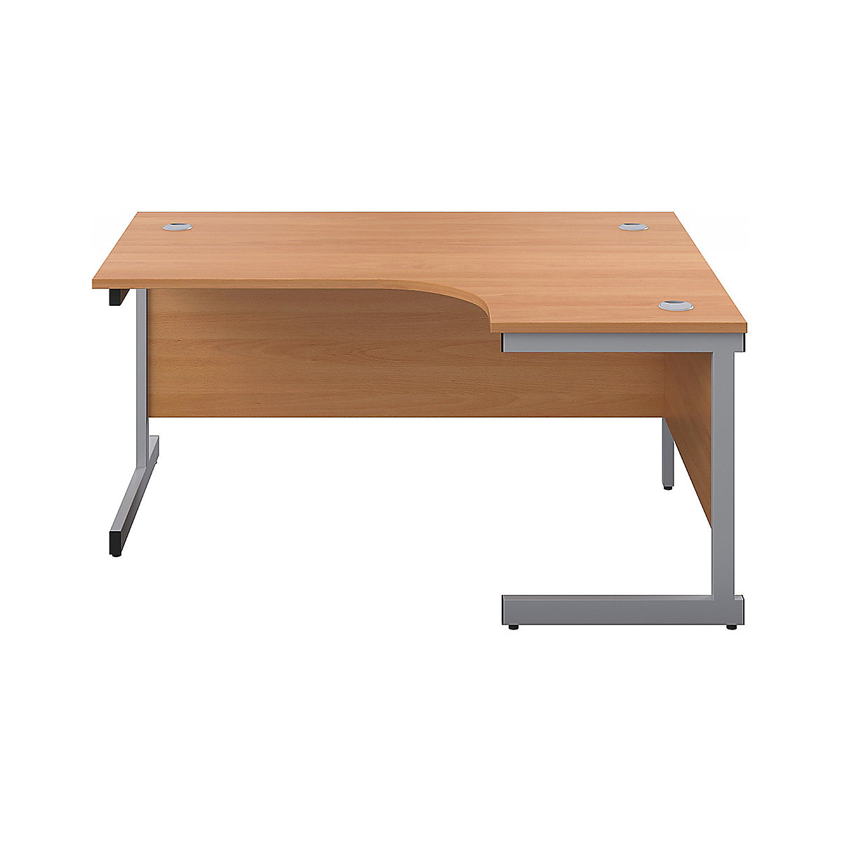 Commerce II Ergonomic Office Desks, Commerce II Ergonomic Office Desks, Commerce II Ergonomic Office Desks 730h x 1800w x 800/1200d mm | Beech | Next Day Delivery | Silver Legs | Right Hand-0