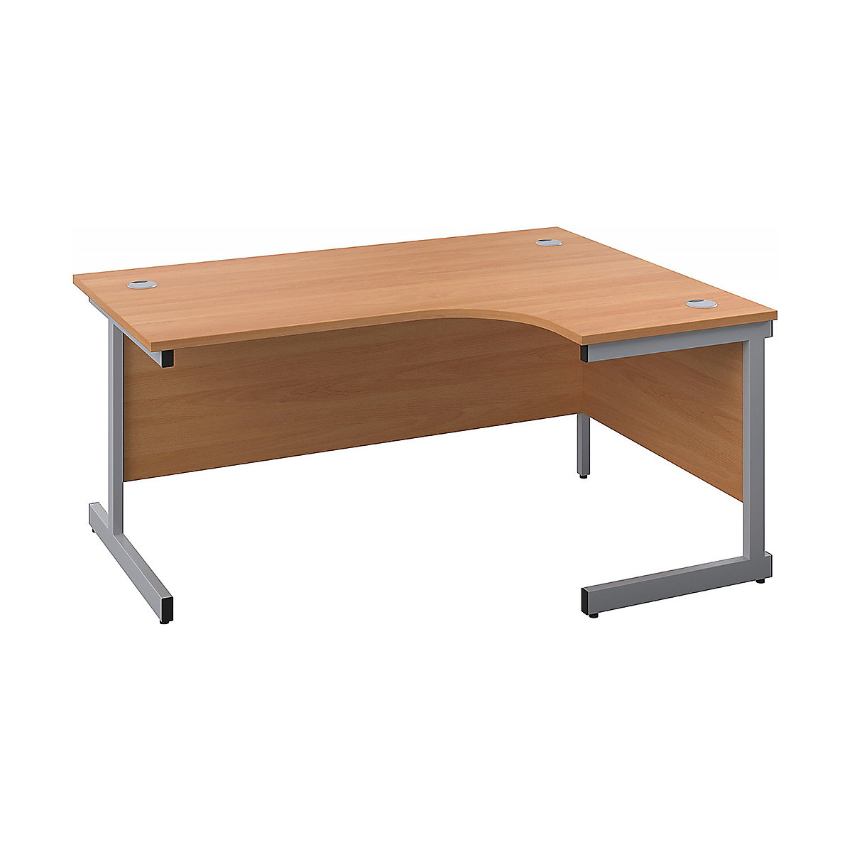 Commerce II Ergonomic Office Desks, Commerce II Ergonomic Office Desks, Commerce II Ergonomic Office Desks 730h x 1600w x 800/1200d mm | Beech | Next Day Delivery | Silver Legs | Right Hand-0
