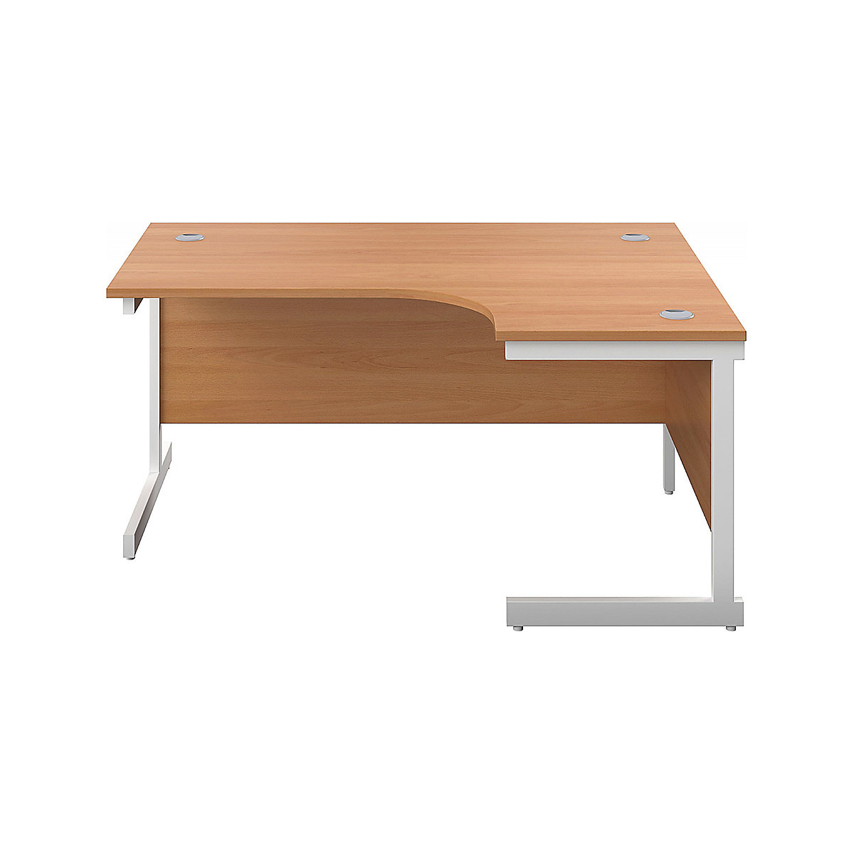 Commerce II Ergonomic Office Desks, Commerce II Ergonomic Office Desks, Commerce II Ergonomic Office Desks 730h x 1800w x 800/1200d mm | Beech | Next Day Delivery | White Legs | Right Hand-0