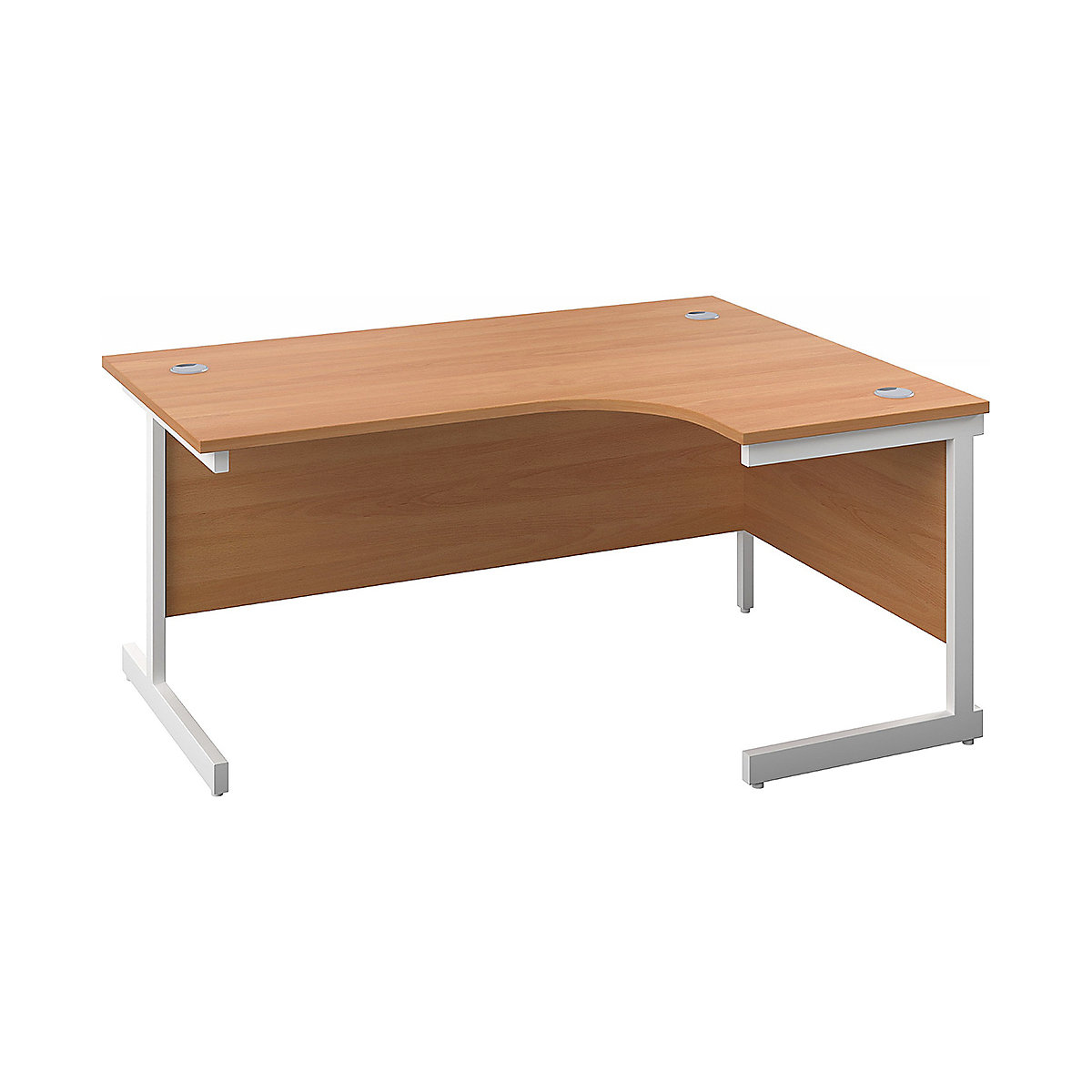 Commerce II Ergonomic Office Desks, Commerce II Ergonomic Office Desks, Commerce II Ergonomic Office Desks 730h x 1600w x 800/1200d mm | Beech | Next Day Delivery | White Legs | Right Hand-0