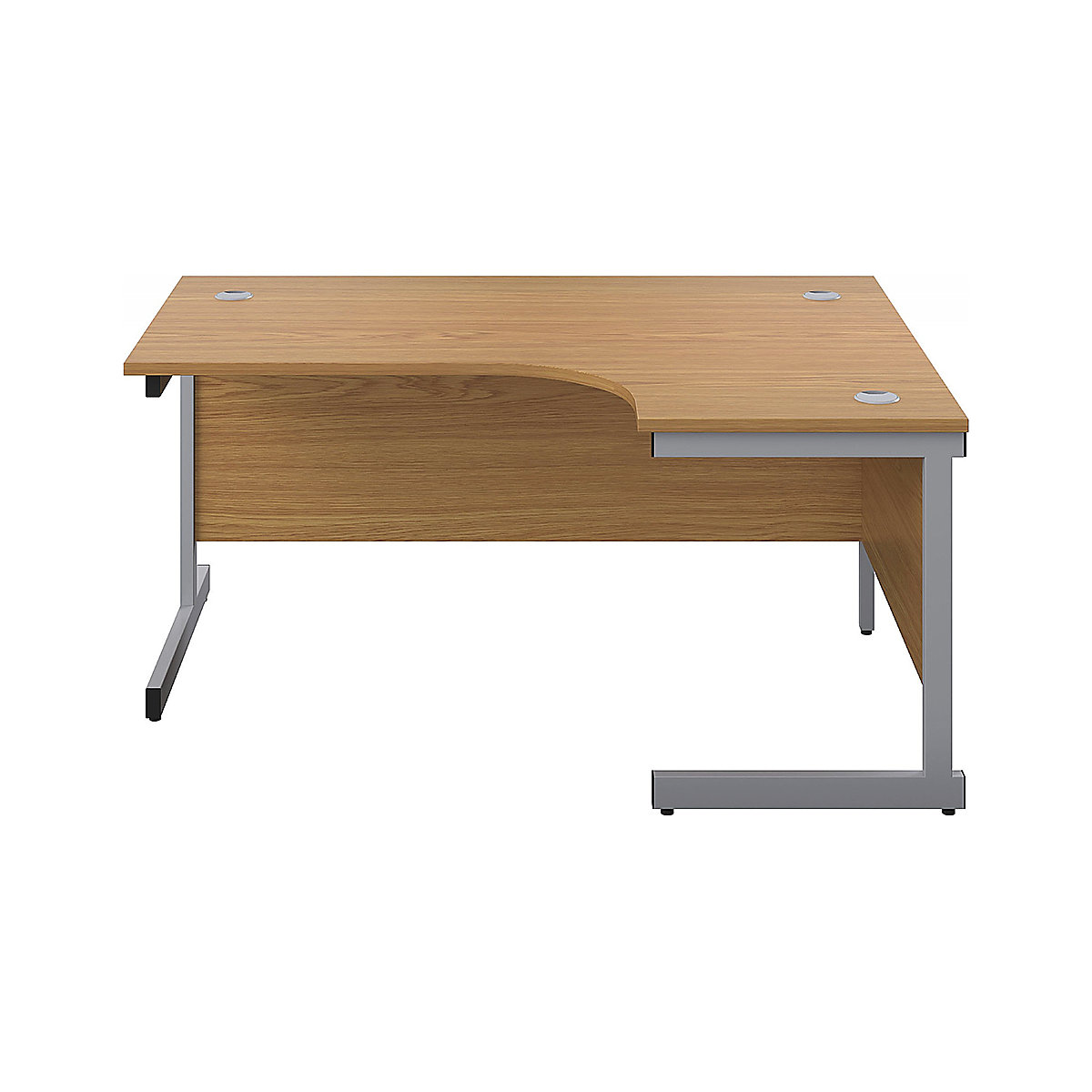 Commerce II Ergonomic Office Desks, Commerce II Ergonomic Office Desks, Commerce II Ergonomic Office Desks 730h x 1600w x 800/1200d mm | Oak | Next Day Delivery | Silver Legs | Right Hand-0