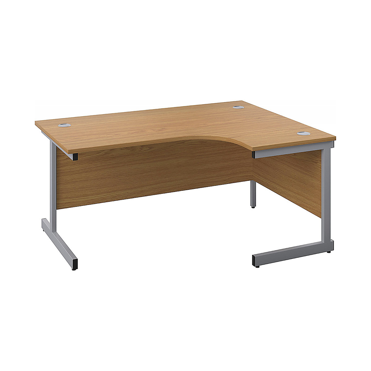 Commerce II Ergonomic Office Desks, Commerce II Ergonomic Office Desks, Commerce II Ergonomic Office Desks 730h x 1800w x 800/1200d mm | Oak | Next Day Delivery | Silver Legs | Right Hand-0