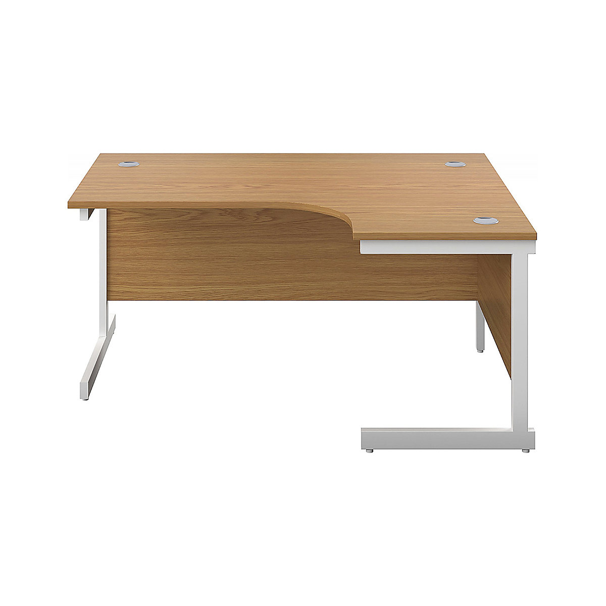 Commerce II Ergonomic Office Desks, Commerce II Ergonomic Office Desks, Commerce II Ergonomic Office Desks 730h x 1800w x 800/1200d mm | Oak | Next Day Delivery | White Legs | Right Hand-0