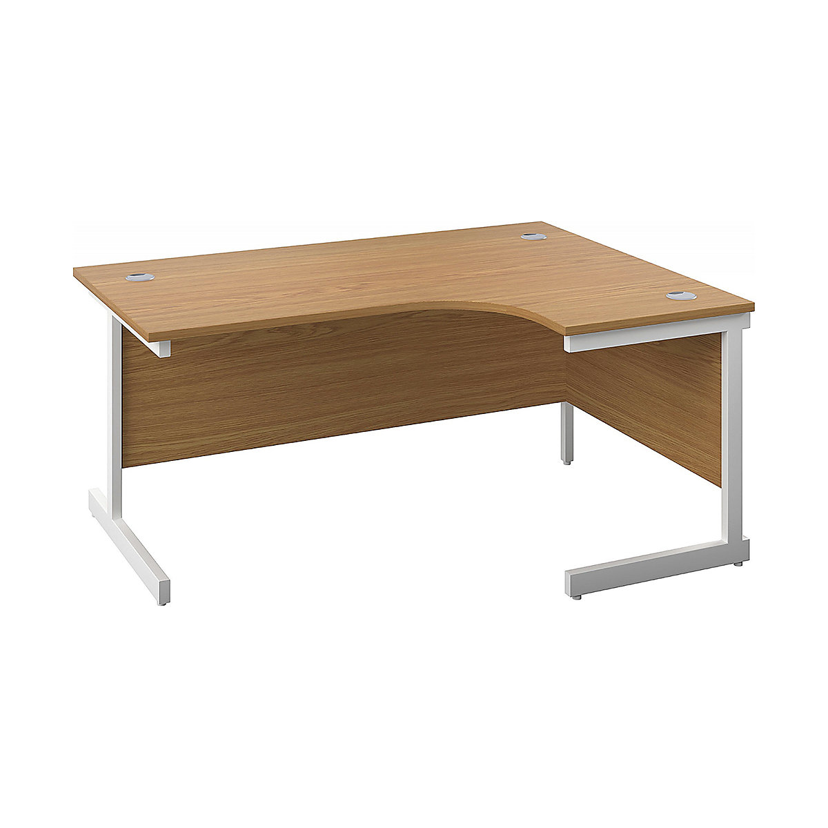 Commerce II Ergonomic Office Desks, Commerce II Ergonomic Office Desks, Commerce II Ergonomic Office Desks 730h x 1600w x 800/1200d mm | Oak | Next Day Delivery | White Legs | Right Hand-0