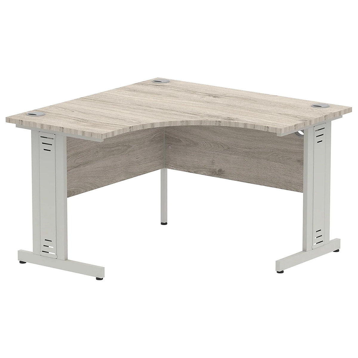 InterAct Corner Cable Managed Desks, InterAct Corner Cable Managed Desks, InterAct Corner Cable Managed Desks 730h x 1200w x 600d mm | Grey Oak | Silver Legs-0