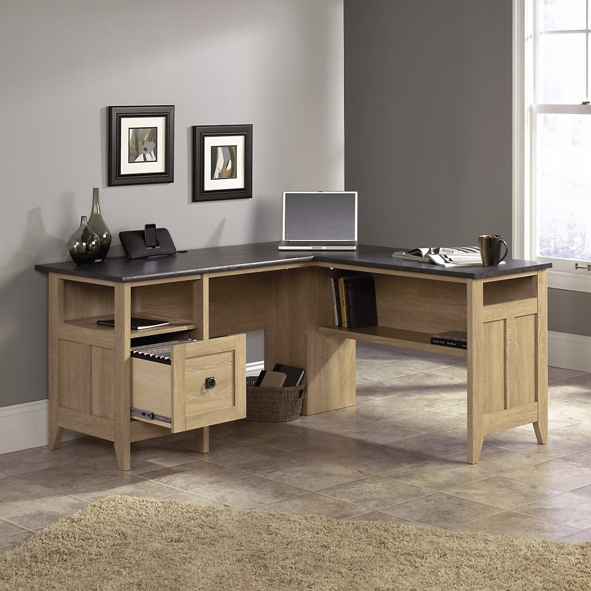Home Office L Shaped Desk (Product illustration 2)-1