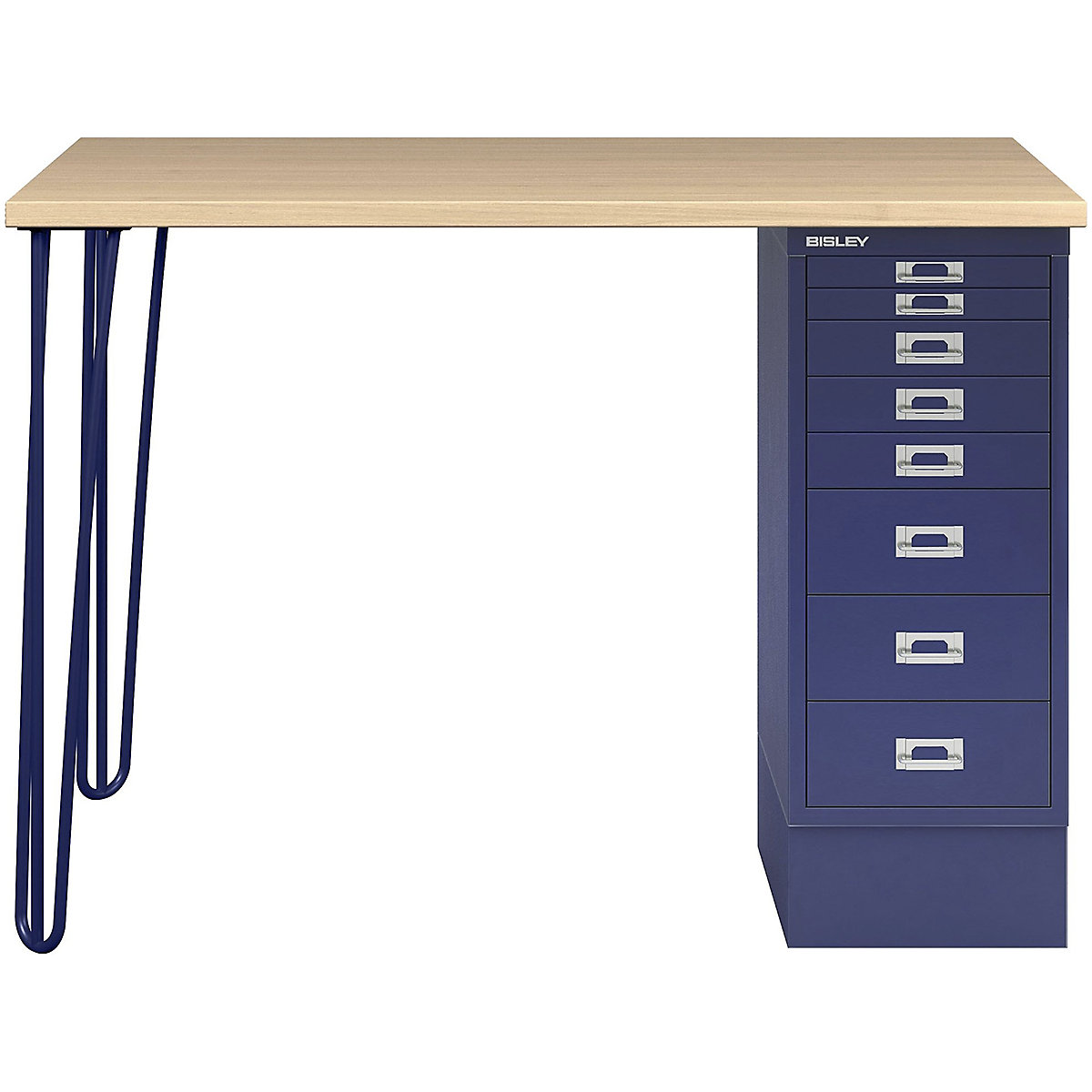 Bisley MultiDesk With Multidrawer, Bisley MultiDesk With Multidrawer, Bisley MultiDesk With Multidrawer | 1050mm | Oak - Oxford Blue-0