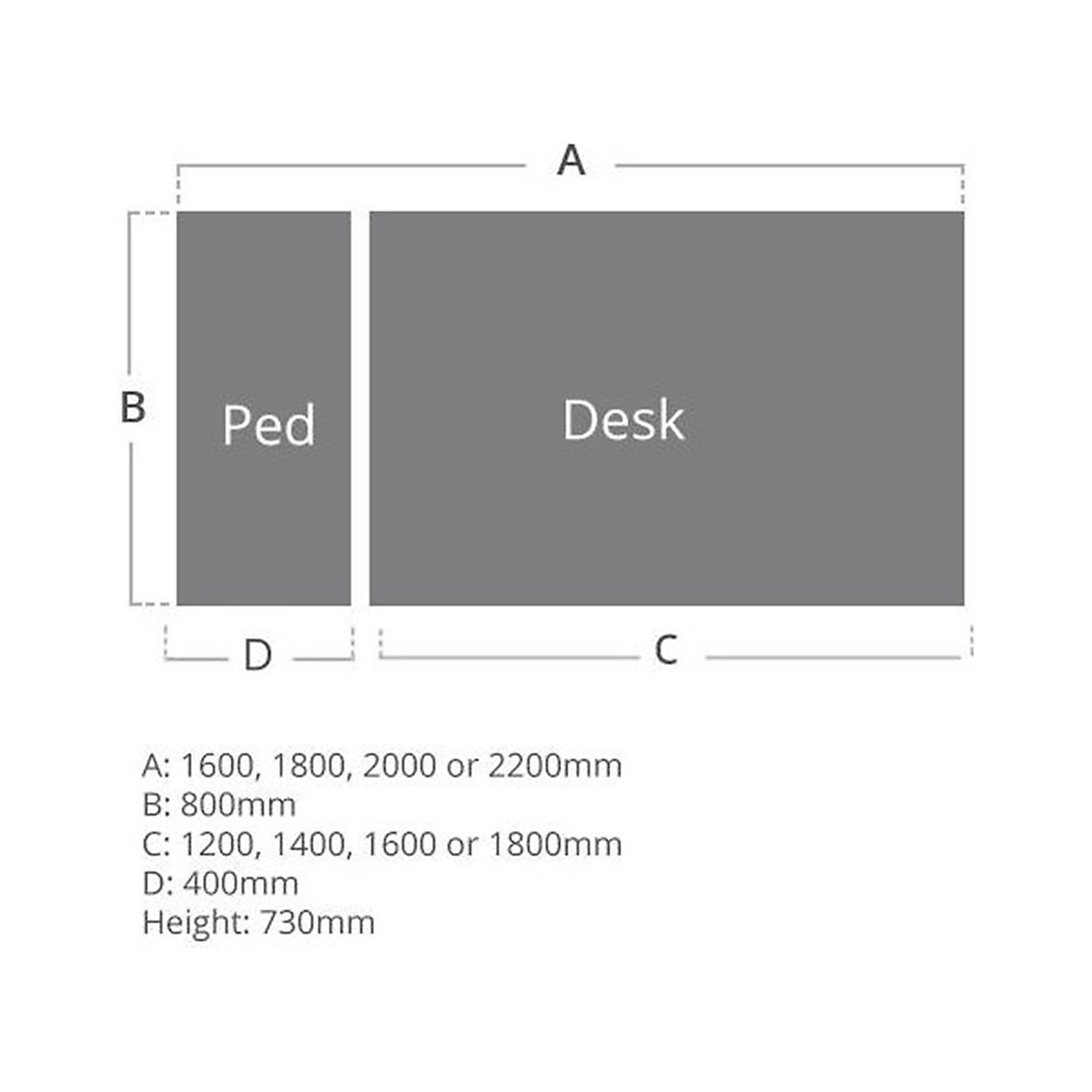 Commerce II Deluxe Rectangular Office Desks With Desk High Pedestal (Product illustration 2)-1