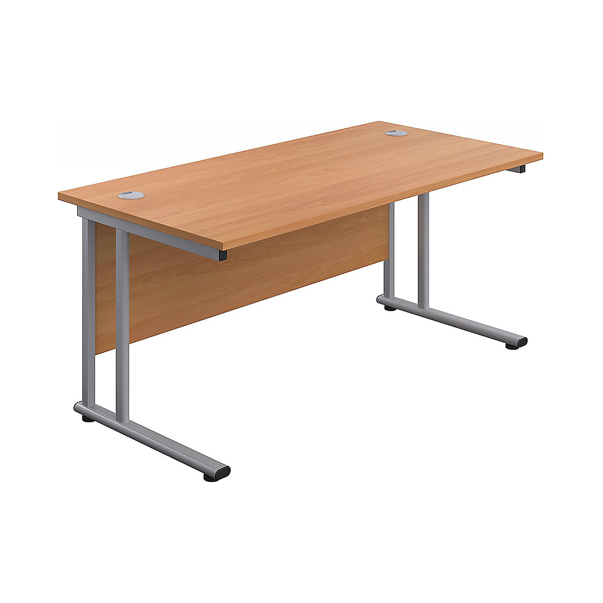 Commerce II Deluxe Rectangular Office Desks, Commerce II Deluxe Rectangular Office Desks, Commerce II Deluxe Rectangular Office Desks 730h x 1200w x 800d mm | Beech | Next Day | Silver Legs-1