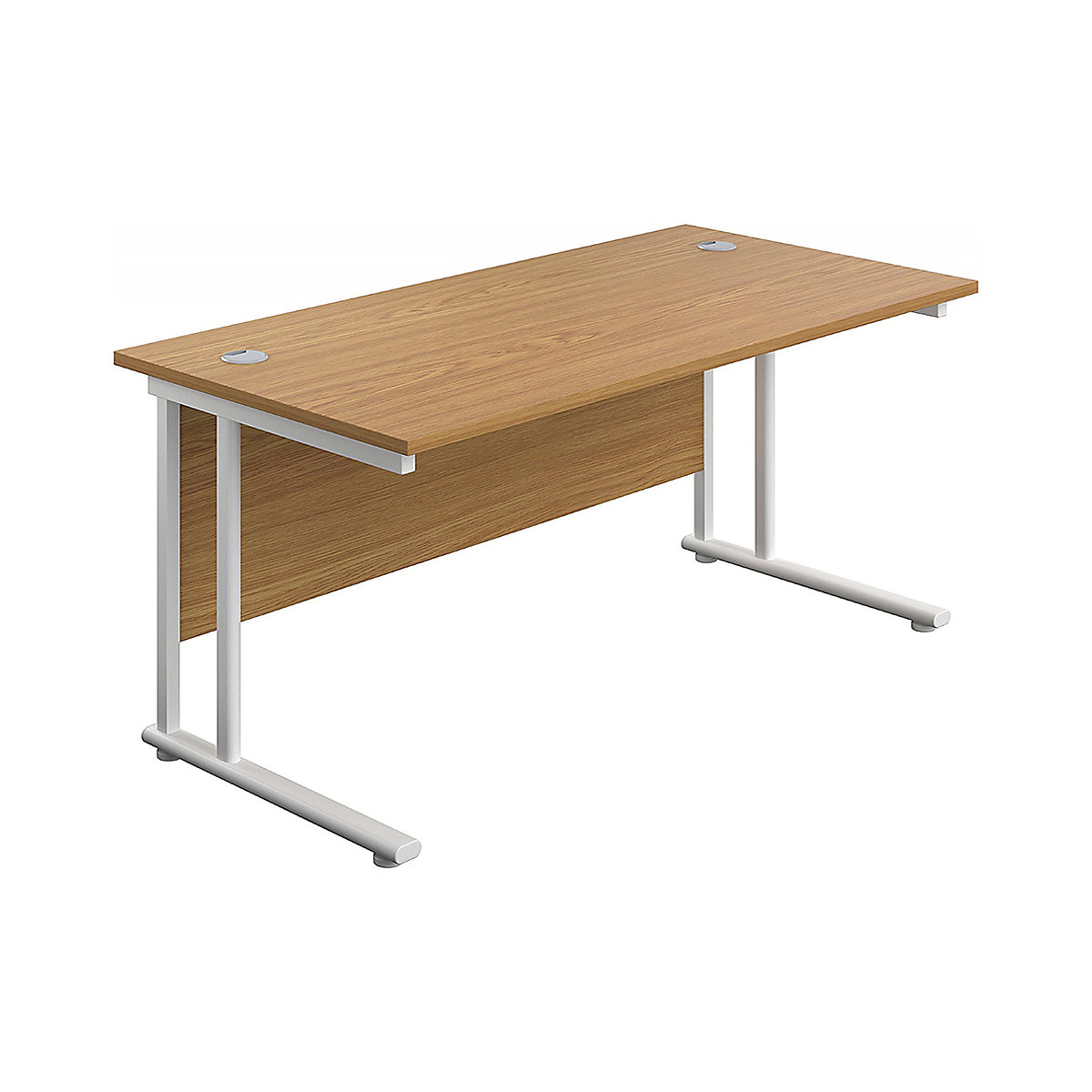 Commerce II Deluxe Rectangular Office Desks, Commerce II Deluxe Rectangular Office Desks, Commerce II Deluxe Rectangular Office Desks 730h x 1200w x 800d mm | Oak | Next Day | White Legs-0