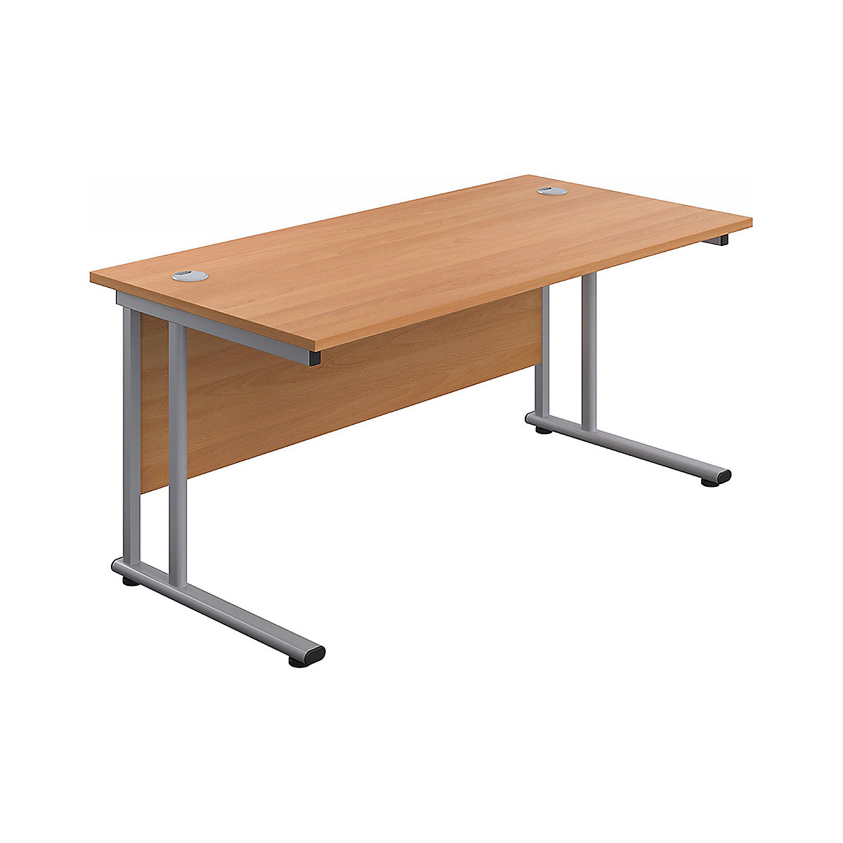 Commerce II Deluxe Rectangular Office Desks, Commerce II Deluxe Rectangular Office Desks, Commerce II Deluxe Rectangular Office Desks 730h x 1800w x 800d mm | Beech | Next Day | Silver Legs-0