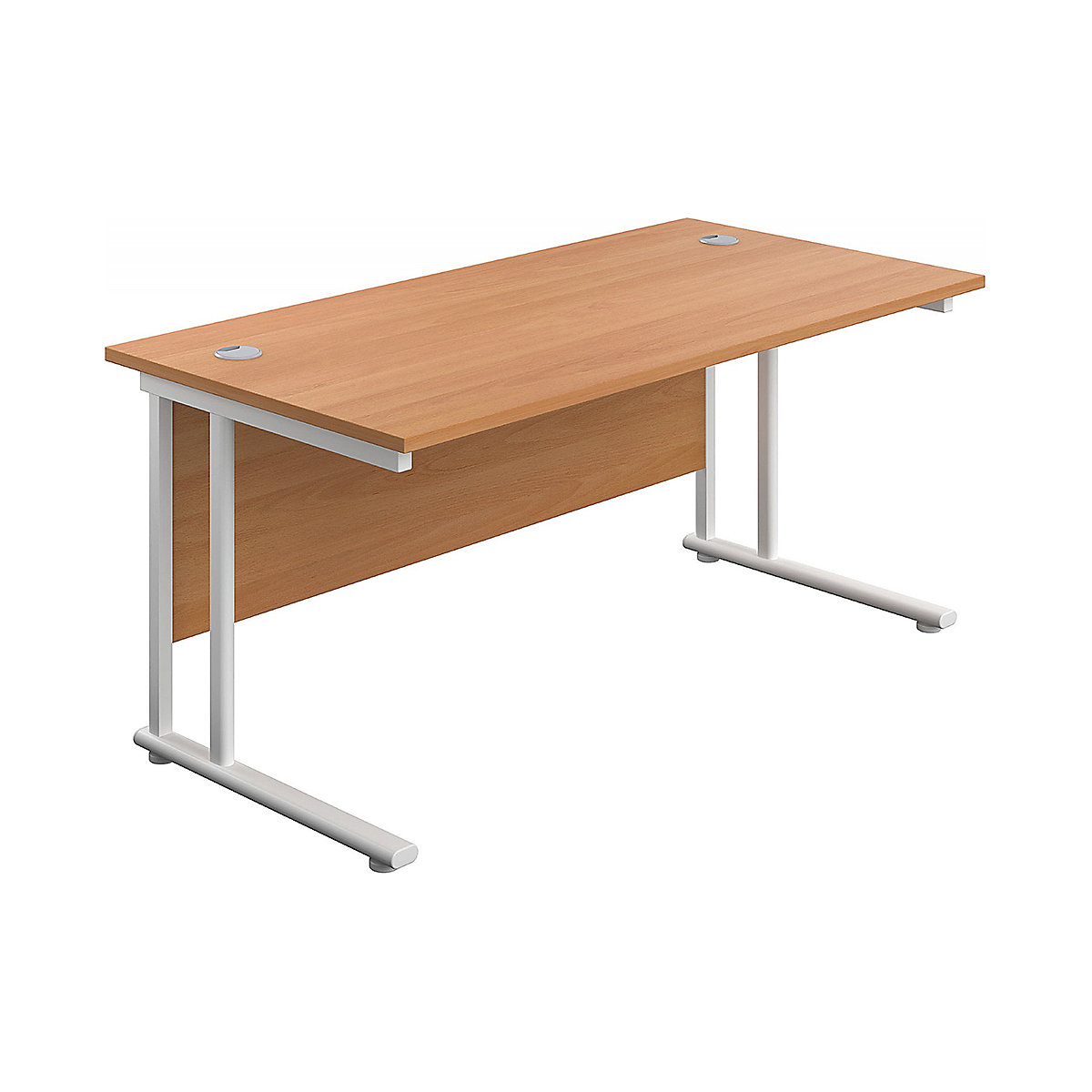 Commerce II Deluxe Rectangular Office Desks, Commerce II Deluxe Rectangular Office Desks, Commerce II Deluxe Rectangular Office Desks 730h x 1800w x 800d mm | Beech | Next Day | White Legs-0