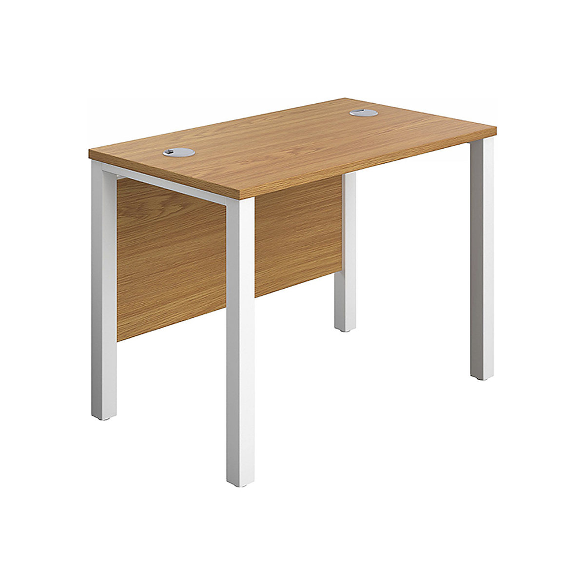 Commerce II Executive Compact Rectangular Office Desks, Commerce II Executive Compact Rectangular Office Desks, Commerce II Executive Compact Rectangular Office Desks 730h x 1200w x 600d mm | Oak | Next Day Delivery | White Legs-0