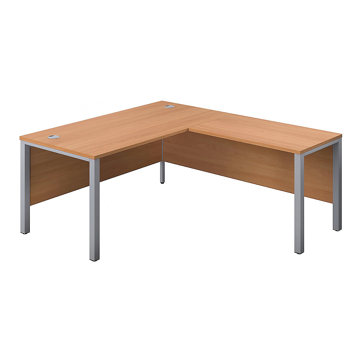 Commerce II Executive Return Workstations, Commerce II Executive Return Workstations, Commerce II Executive Return Workstations 730h x 1600w x 1800d mm | Beech | Next Day | Silver Legs | Right Hand-0