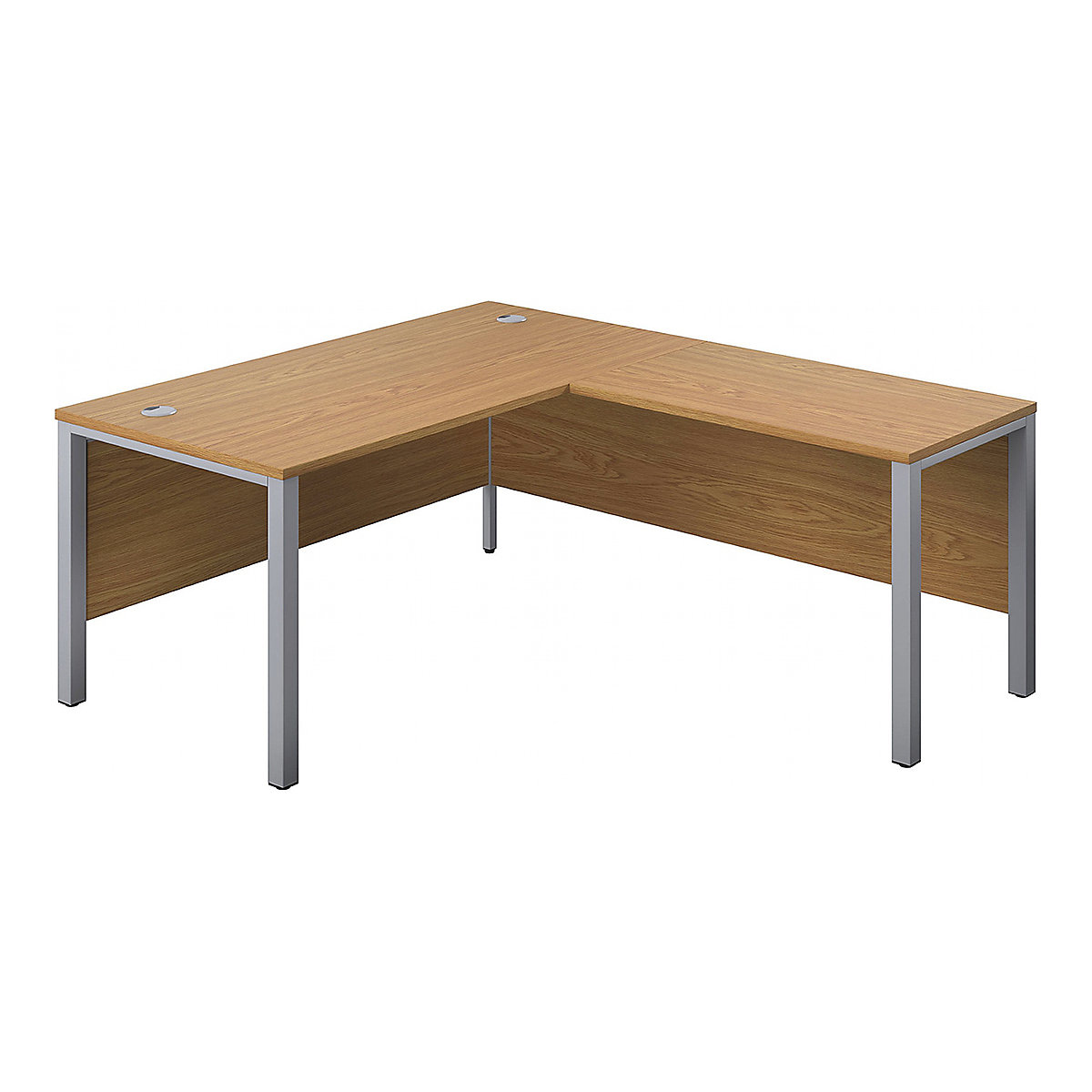 Commerce II Executive Return Workstations, Commerce II Executive Return Workstations, Commerce II Executive Return Workstations 730h x 1600w x 1800d mm | Oak | Next Day | Silver Legs | Right Hand-0